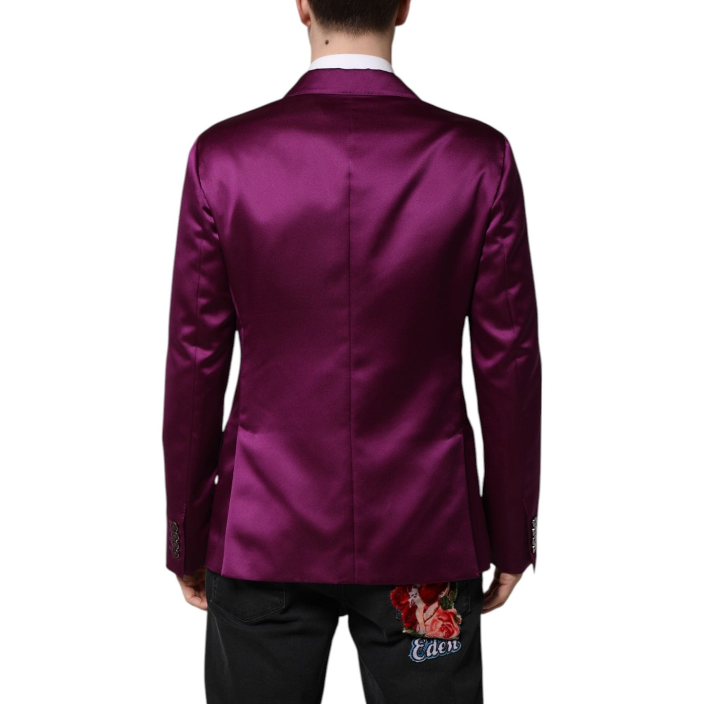 Dolce & Gabbana Purple Double Breasted Men Suit Coat Blazer Dolce & Gabbana
