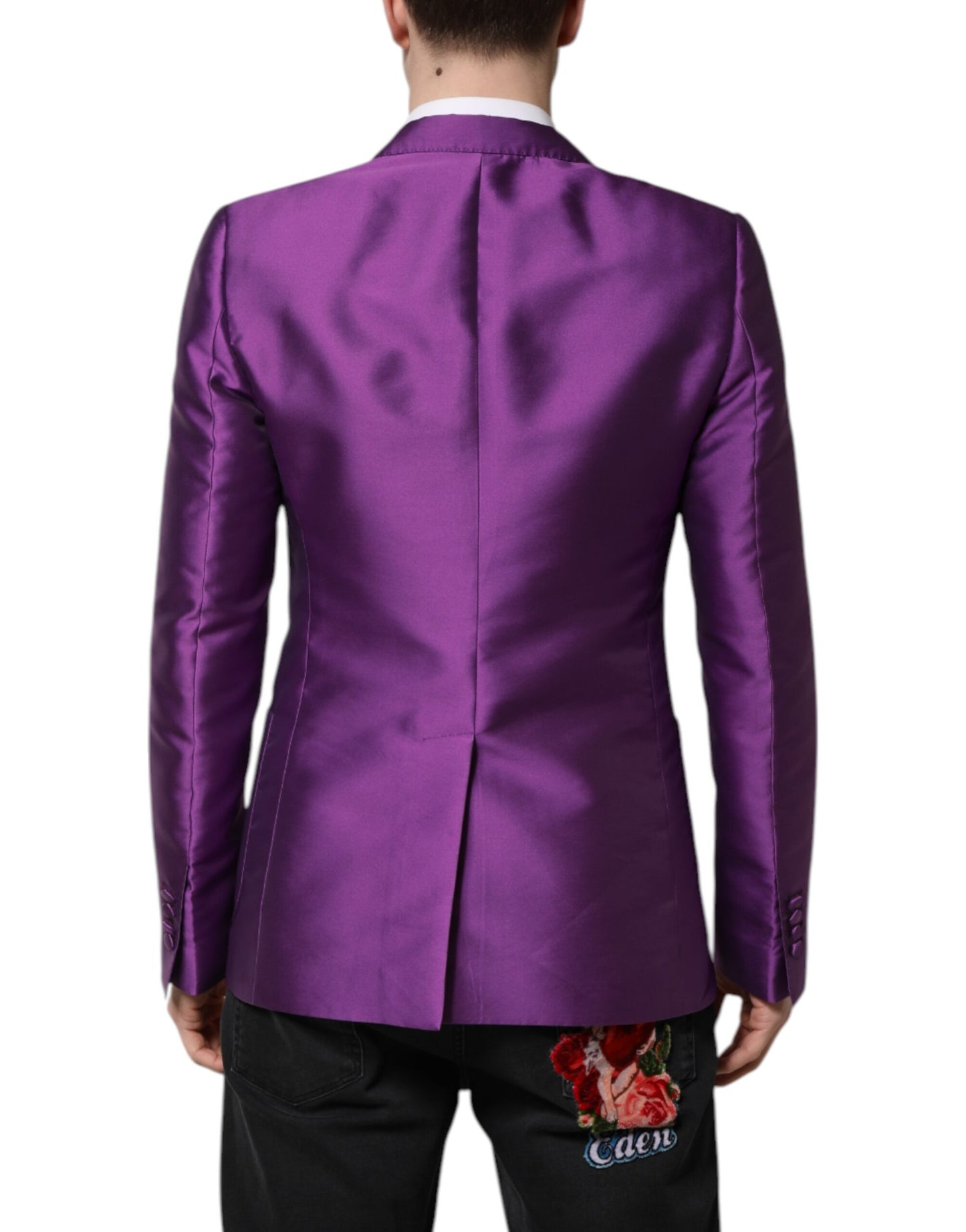 Dolce & Gabbana Purple Double Breasted Men Suit Coat Blazer Dolce & Gabbana