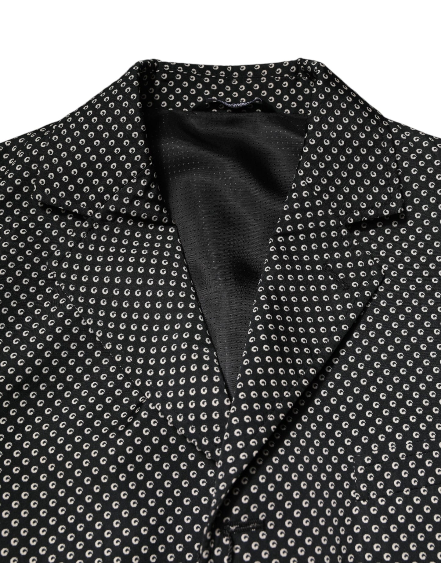 Dolce & Gabbana Black White Patterned Men Suit Coat Blazer Dolce & Gabbana