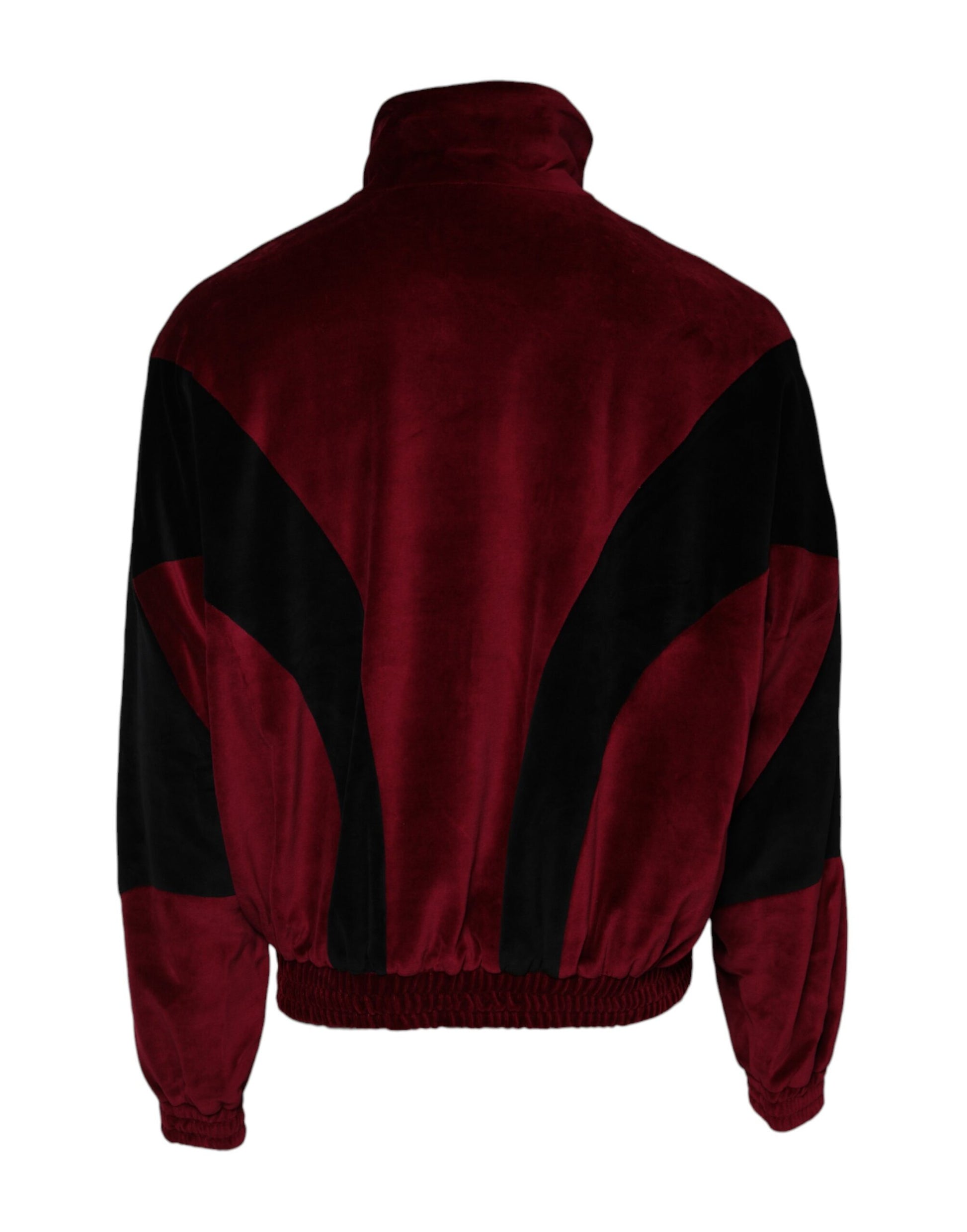 Dolce & Gabbana Red Black Cotton Logo FullZip Bomber Jacket Dolce & Gabbana