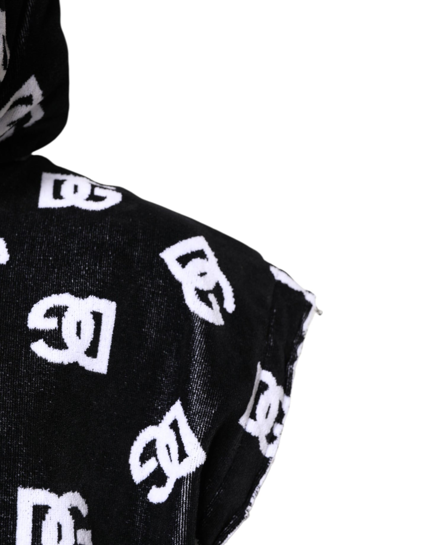 Dolce & Gabbana Black DG Cotton Hooded Sleeveless Sweater Dolce & Gabbana