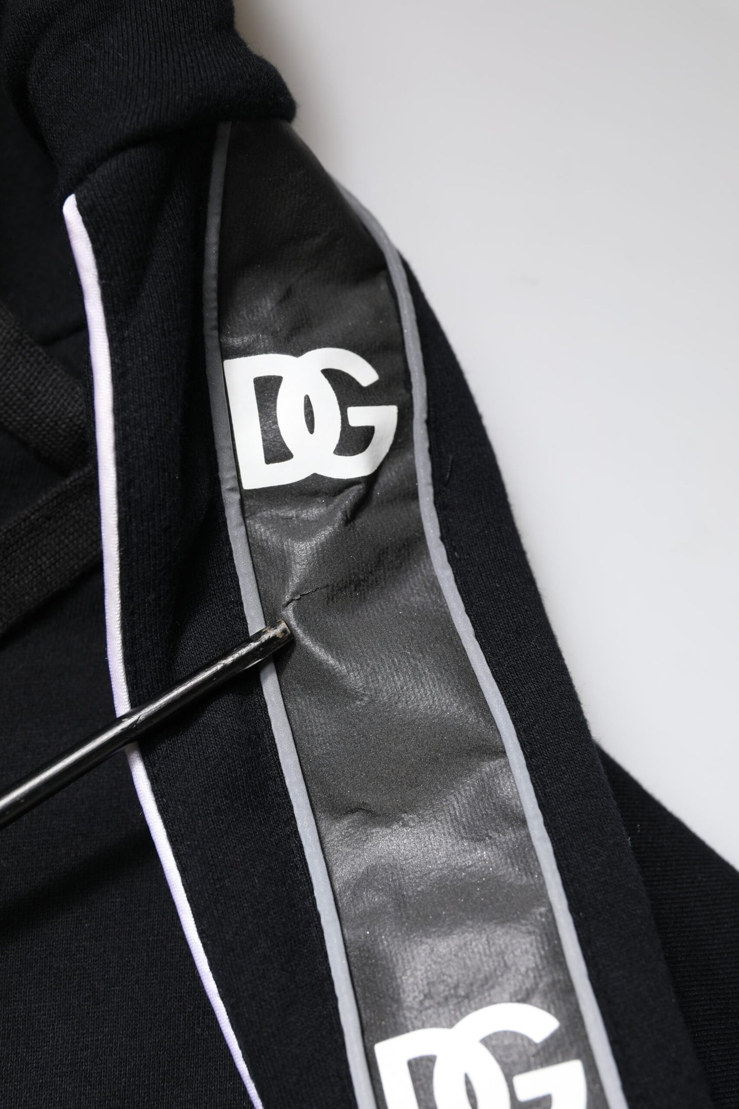Dolce & Gabbana Black Cotton Logo Hooded Sweatshirt Sweater Dolce & Gabbana