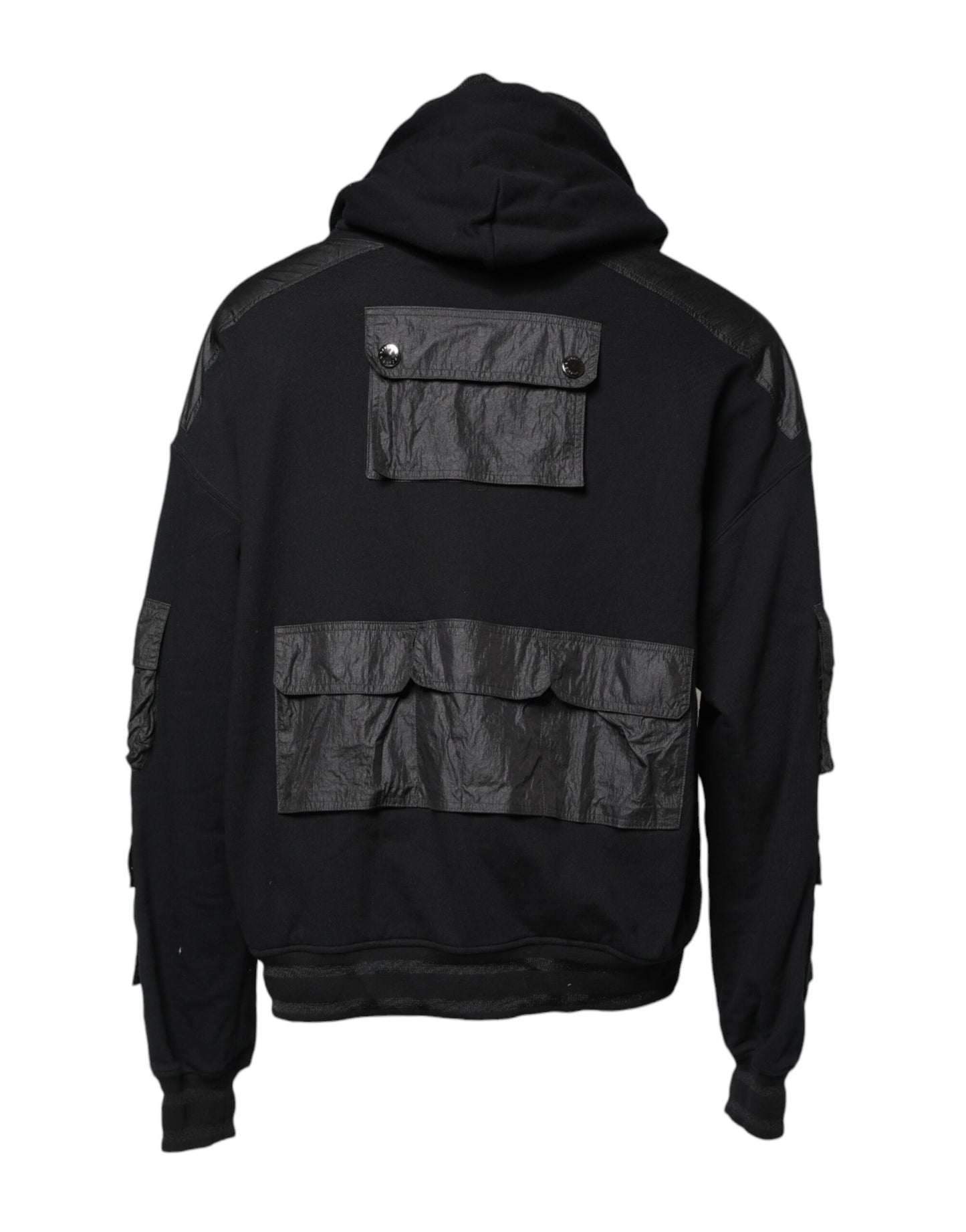 Dolce & Gabbana Black Cotton Hooded Sweatshirt Sweater Dolce & Gabbana