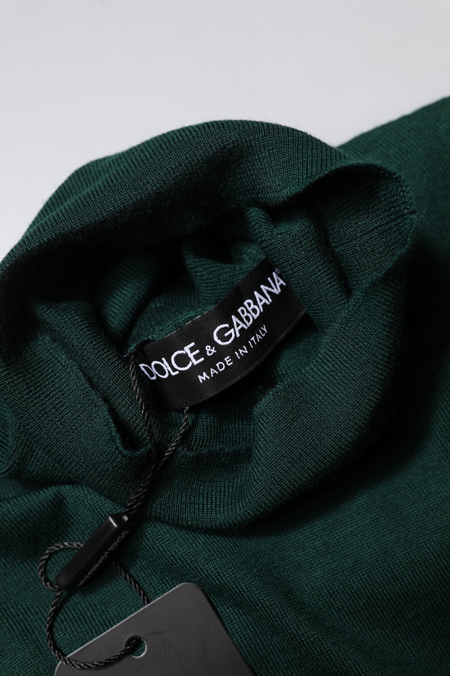 Dolce & Gabbana Green Cashmere Knitted Men Pullover Sweater Dolce & Gabbana