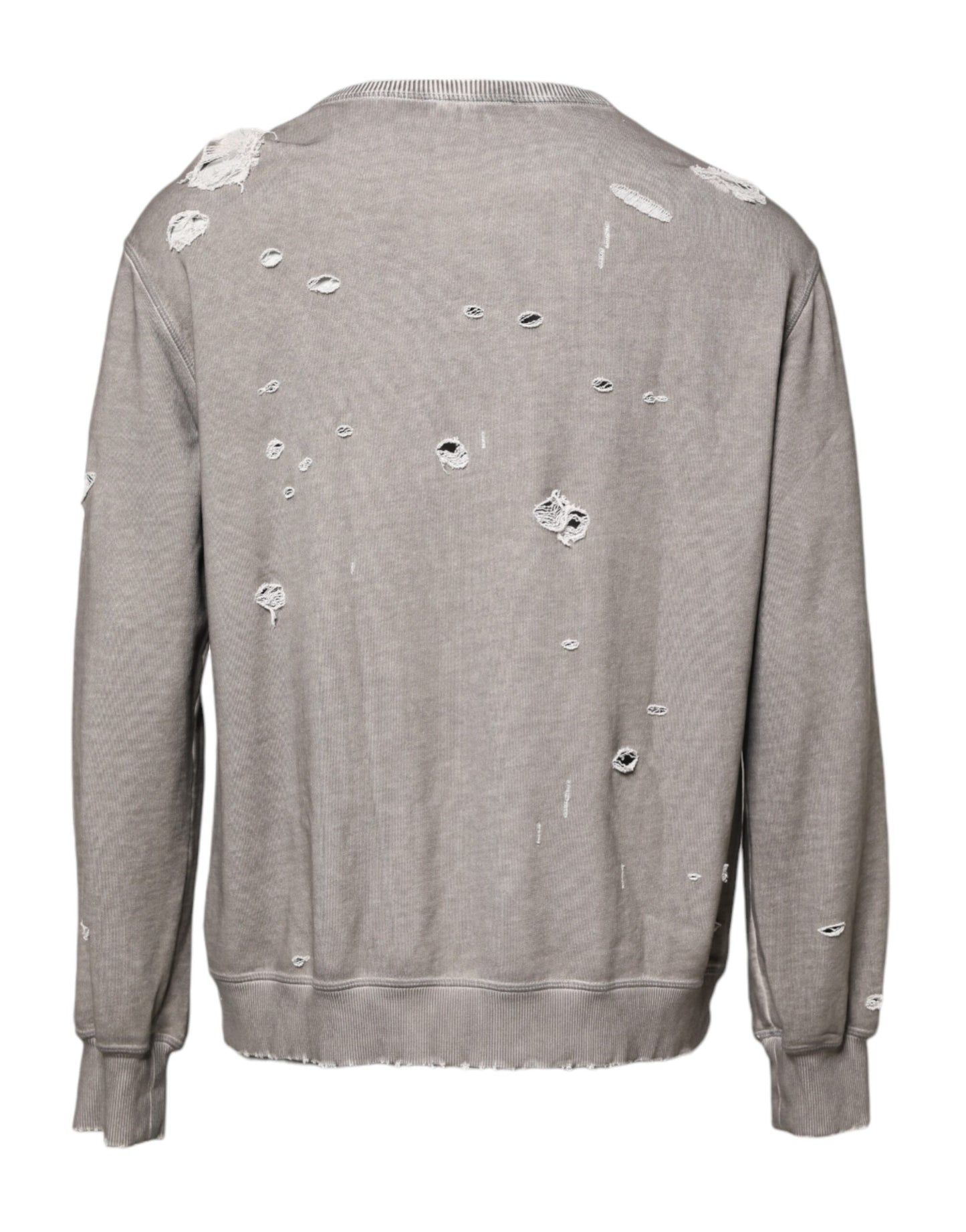 Dolce & Gabbana Gray Logo Print Crew Neck Pullover Sweater Dolce & Gabbana