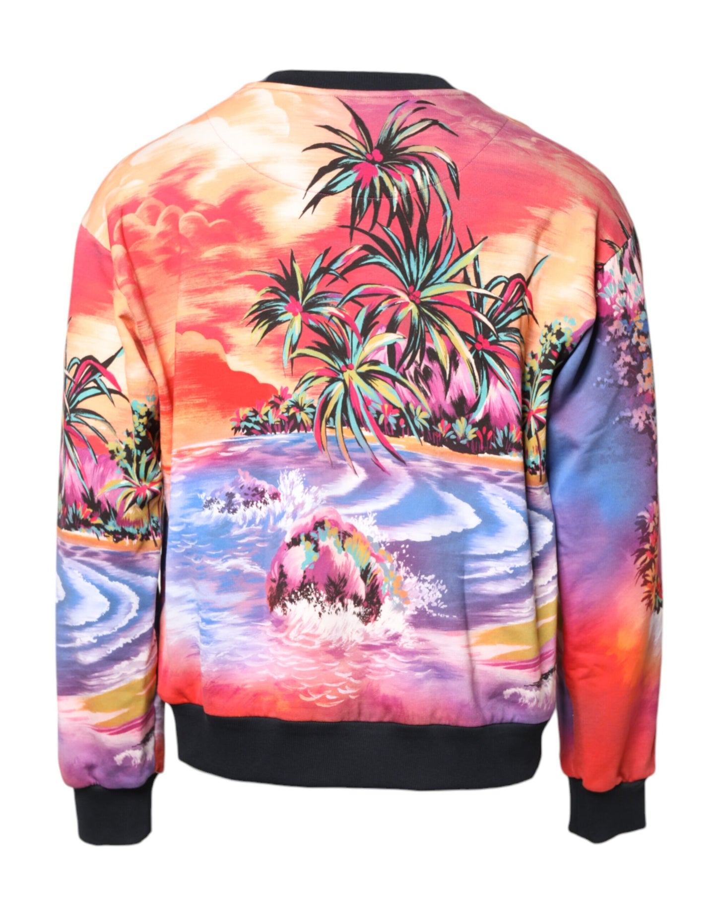 Dolce & Gabbana Multicolor Print Crew Neck Pullover Sweater Dolce & Gabbana