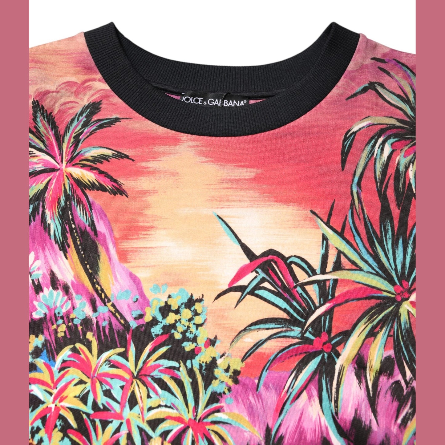 Dolce & Gabbana Multicolor Print Crew Neck Pullover Sweater