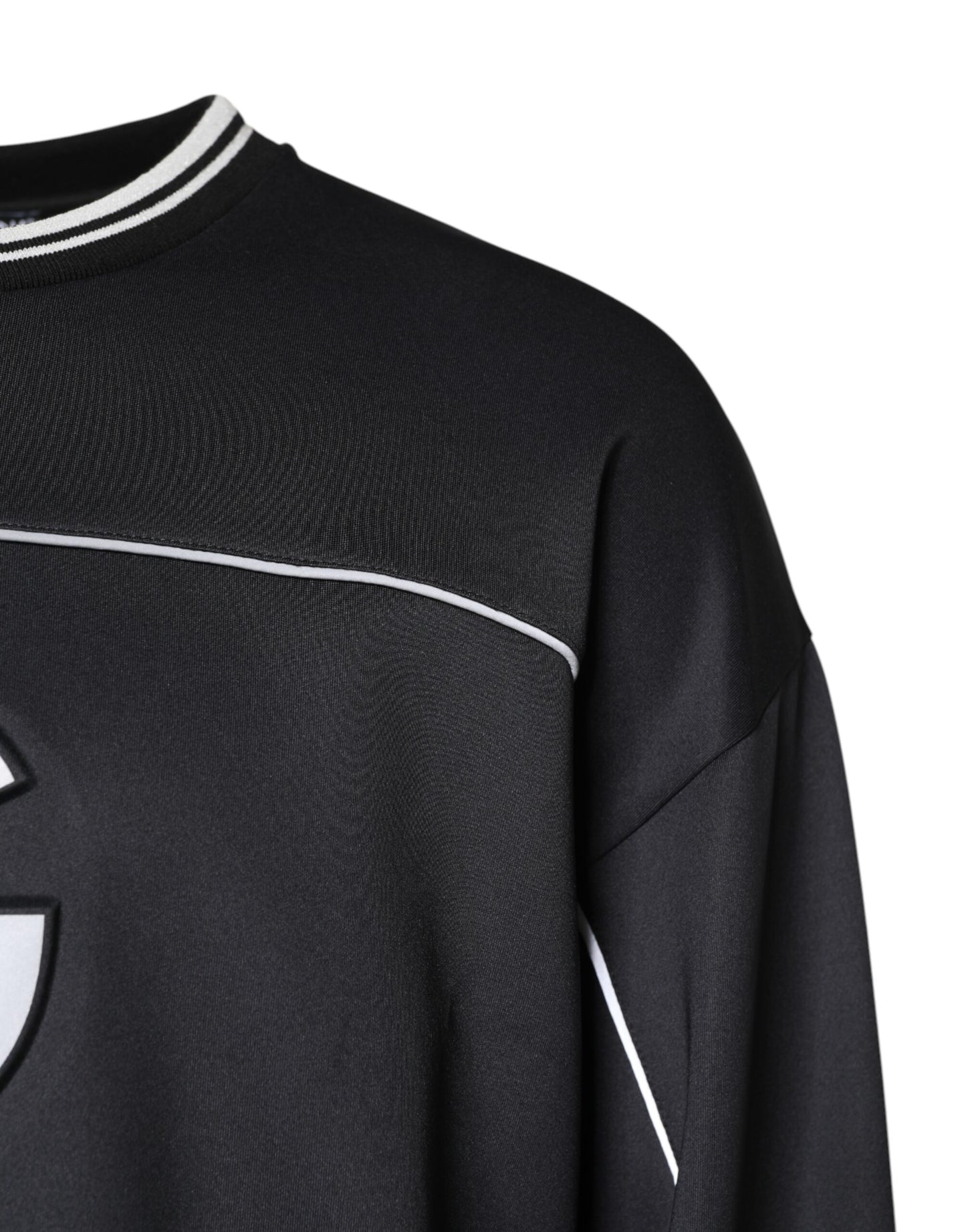 Dolce & Gabbana Black Logo Polyester Crew Neck Men Pullover Sweater Dolce & Gabbana