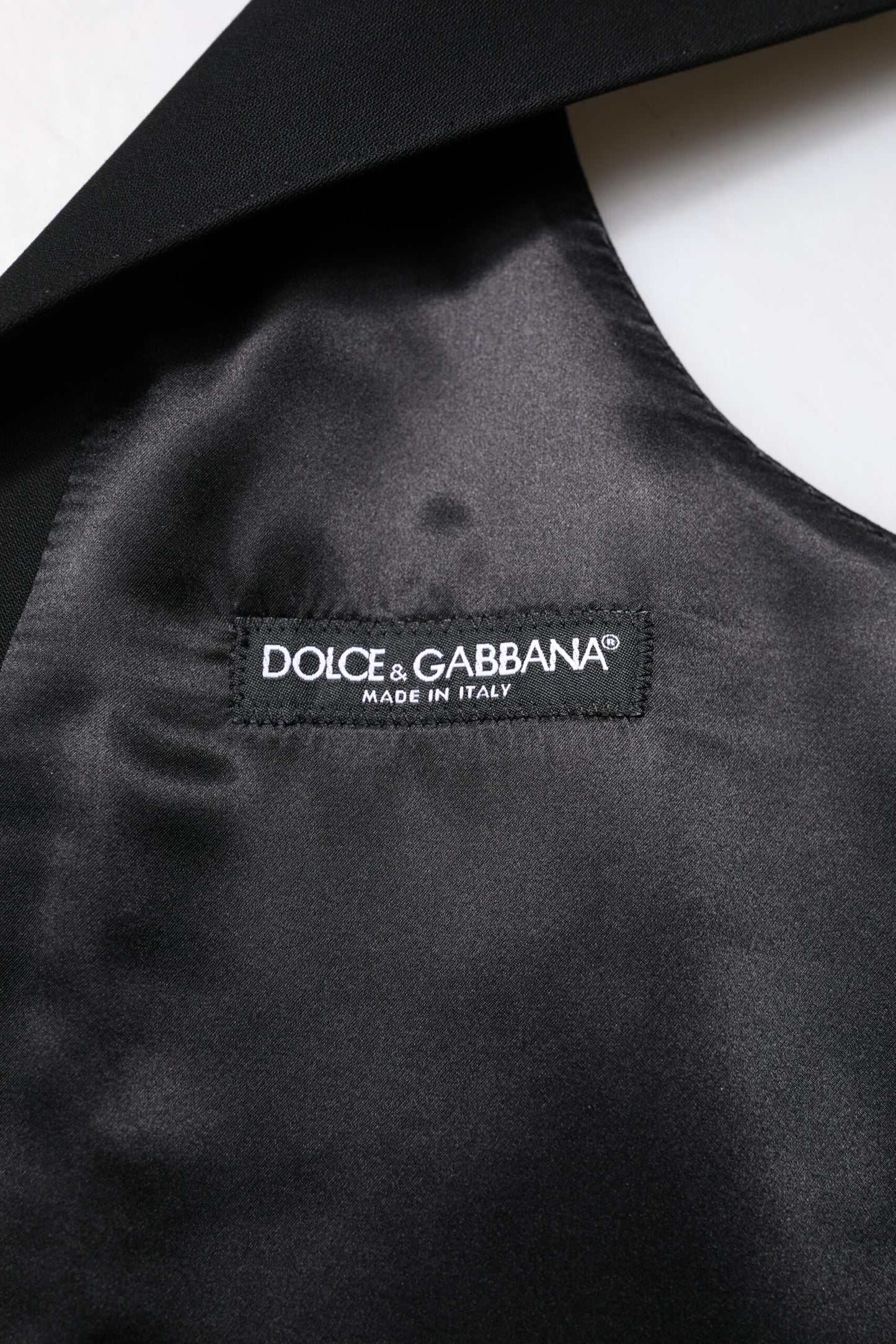 Dolce & Gabbana Black Wool Waistcoat Dress Formal Vest Dolce & Gabbana