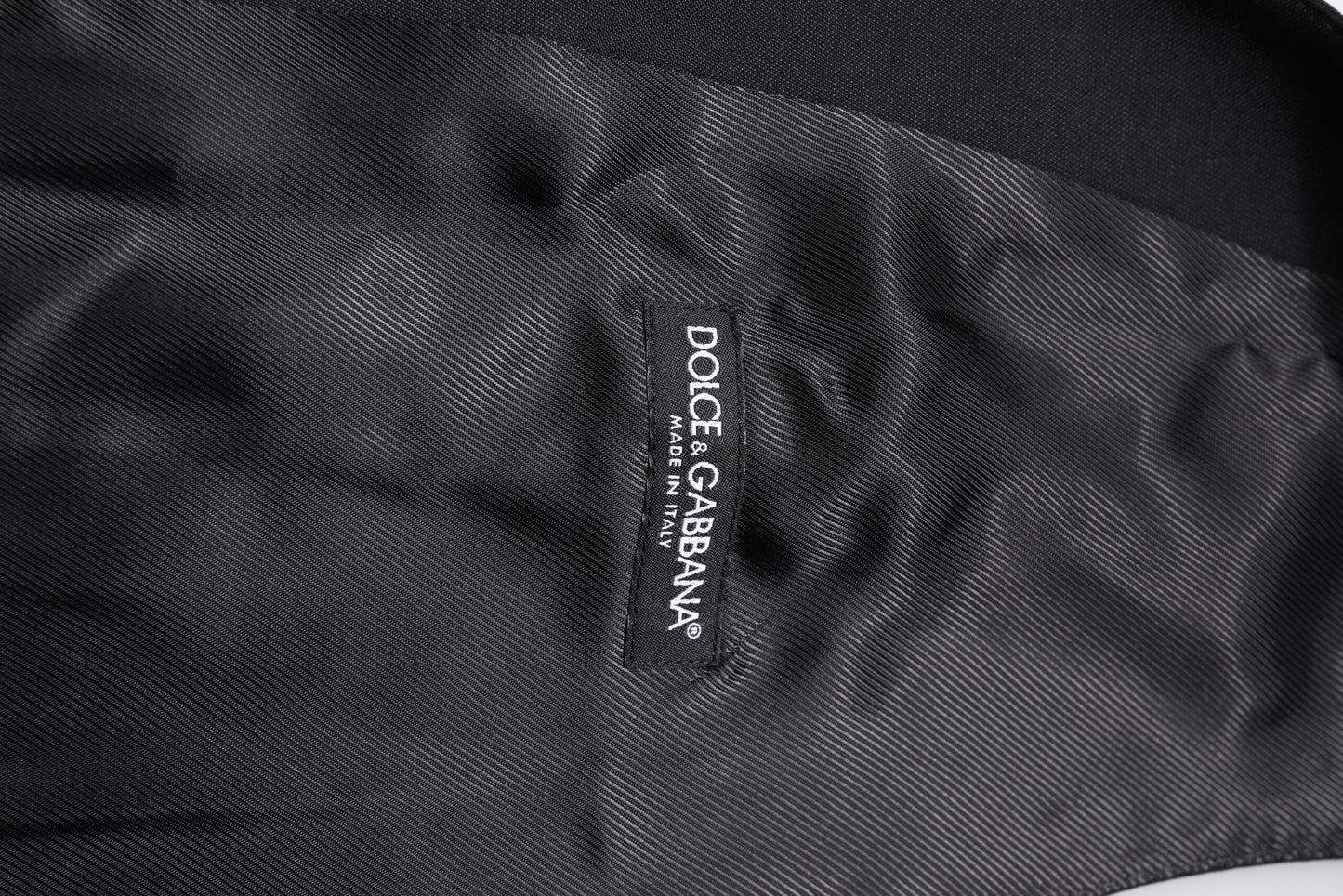 Dolce & Gabbana Black Wool Waistcoat Dress Formal Vest Dolce & Gabbana