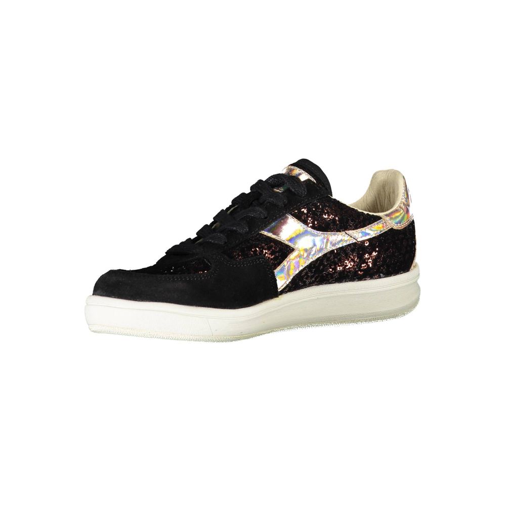 Diadora Black Leather Women Sneaker Diadora