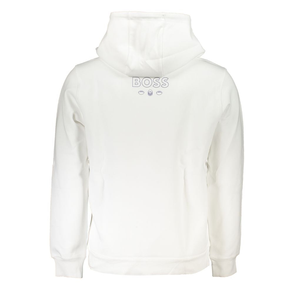 Hugo Boss White Cotton Men Sweater Hugo Boss