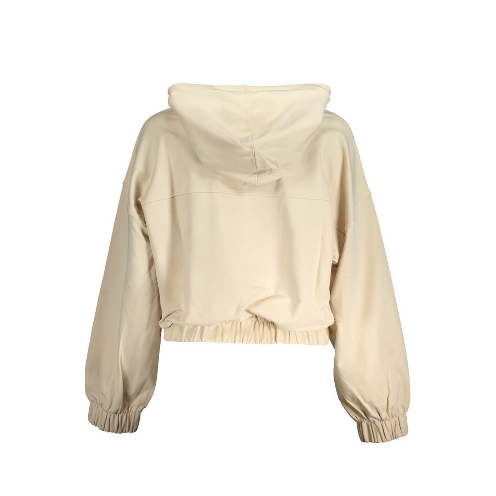 Tommy Hilfiger Beige Cotton Women Sweater Hoodie Tommy Hilfiger