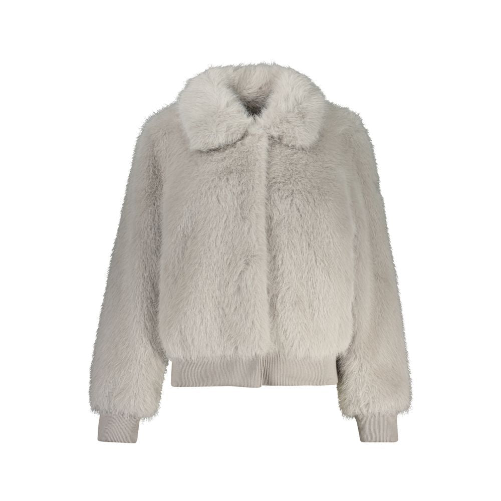 Guess Jeans Gray Polyester Jackets & Coat Guess Jeans