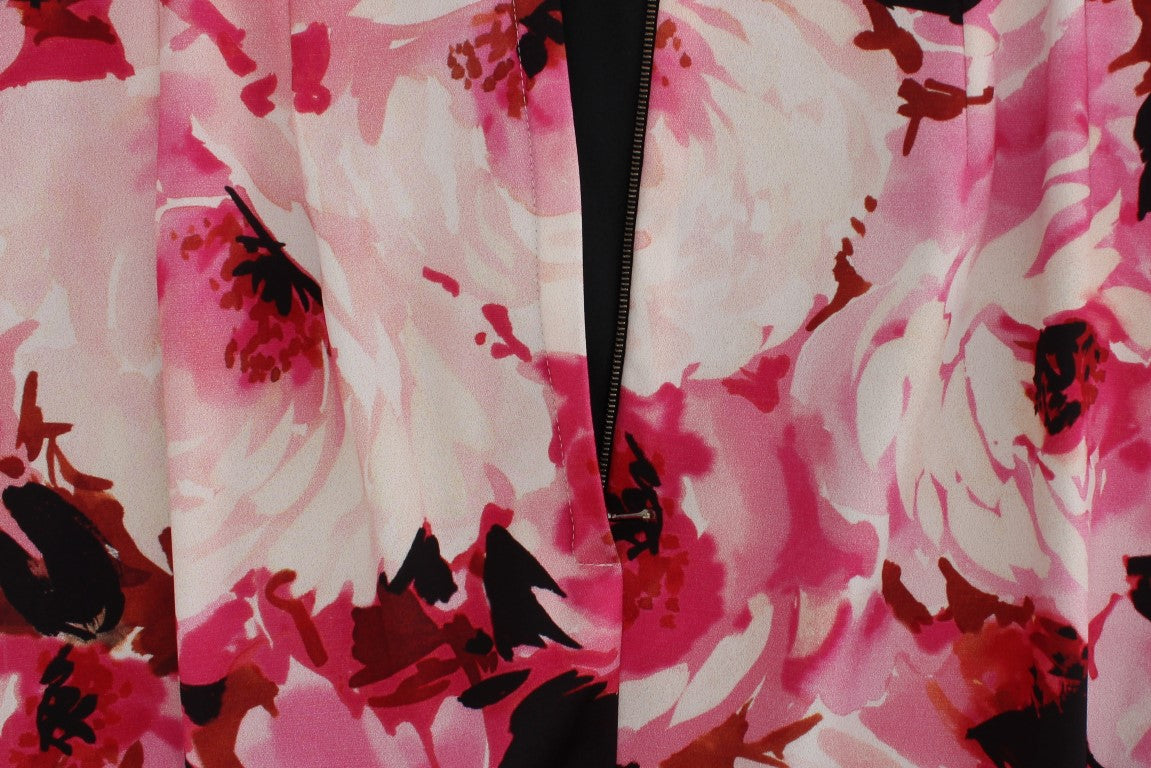 Dolce & Gabbana Pink Floral Print Long Maxi Sheath Dress Dolce & Gabbana