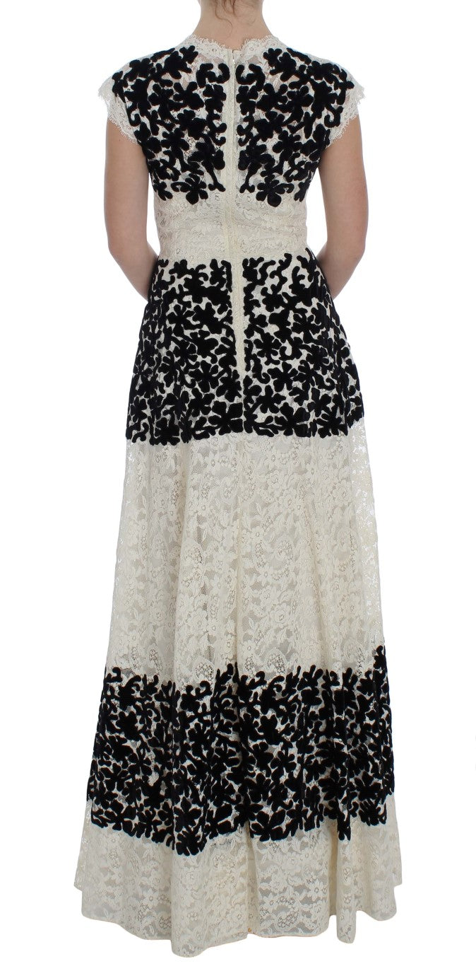 Dolce & Gabbana Floral Lace Ricamo Long Ball Maxi Dress Dolce & Gabbana