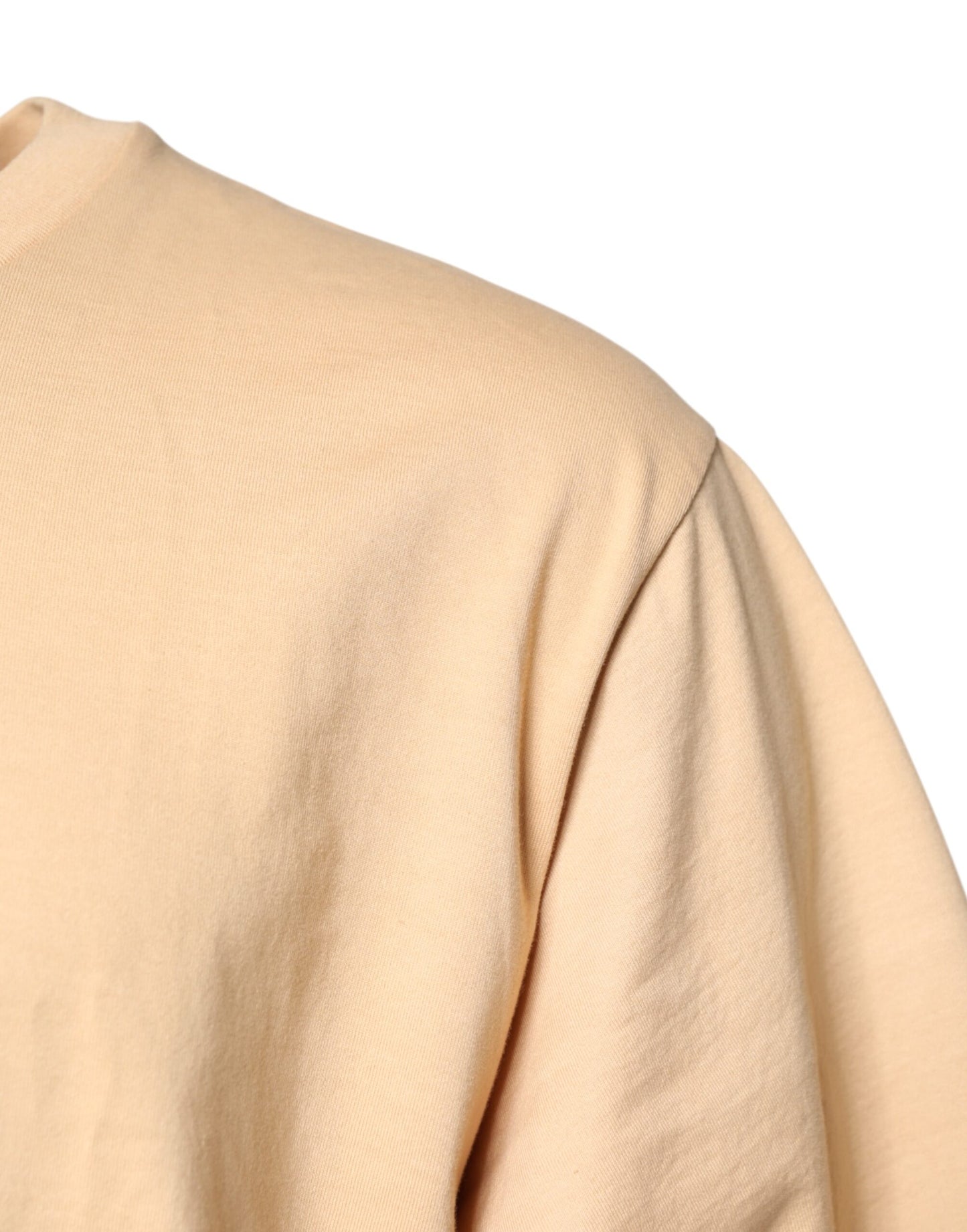 Dolce & Gabbana Beige Cotton Logo Print Crew Neck T-shirt Dolce & Gabbana
