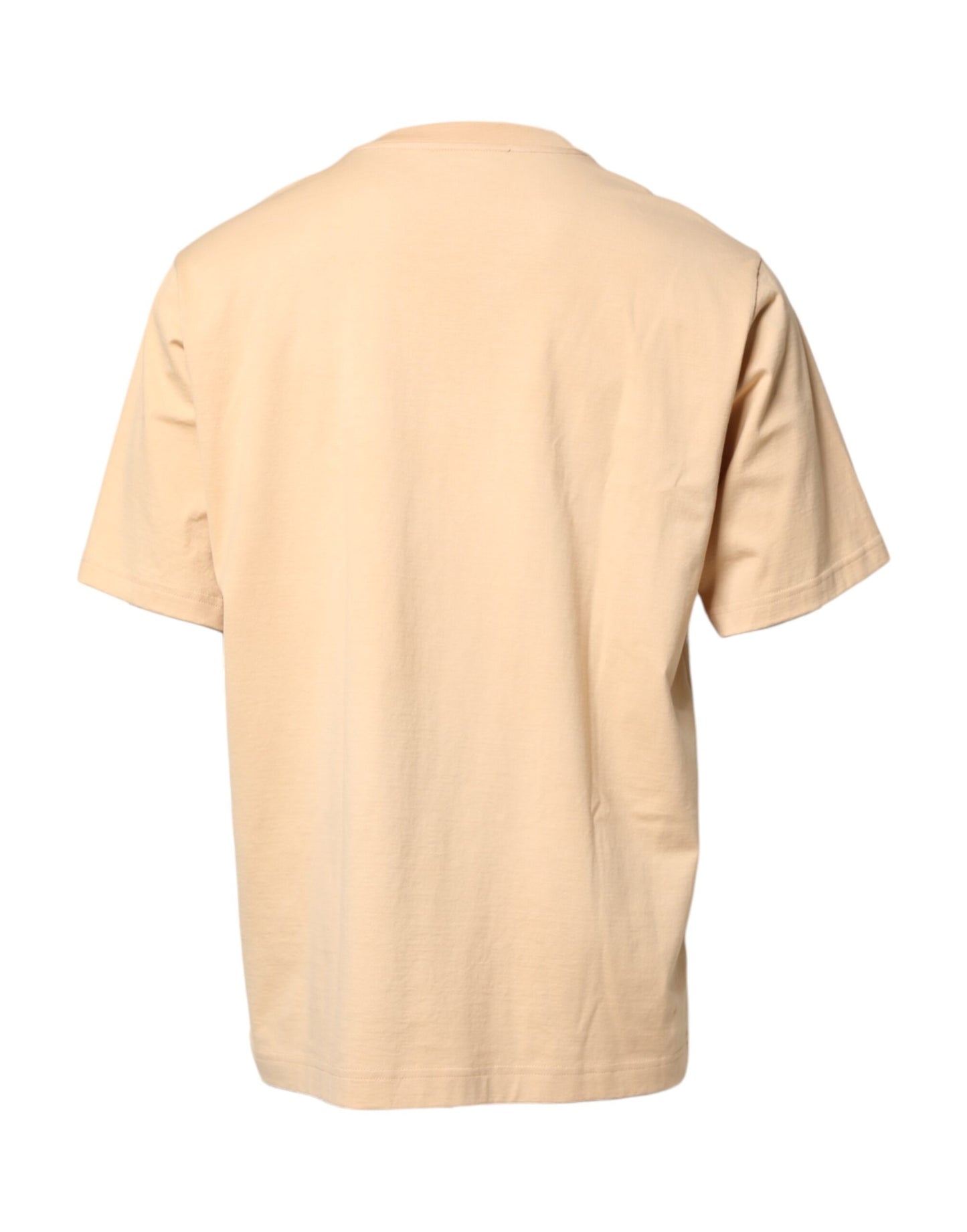 Dolce & Gabbana Beige Cotton Logo Print Crew Neck T-shirt Dolce & Gabbana