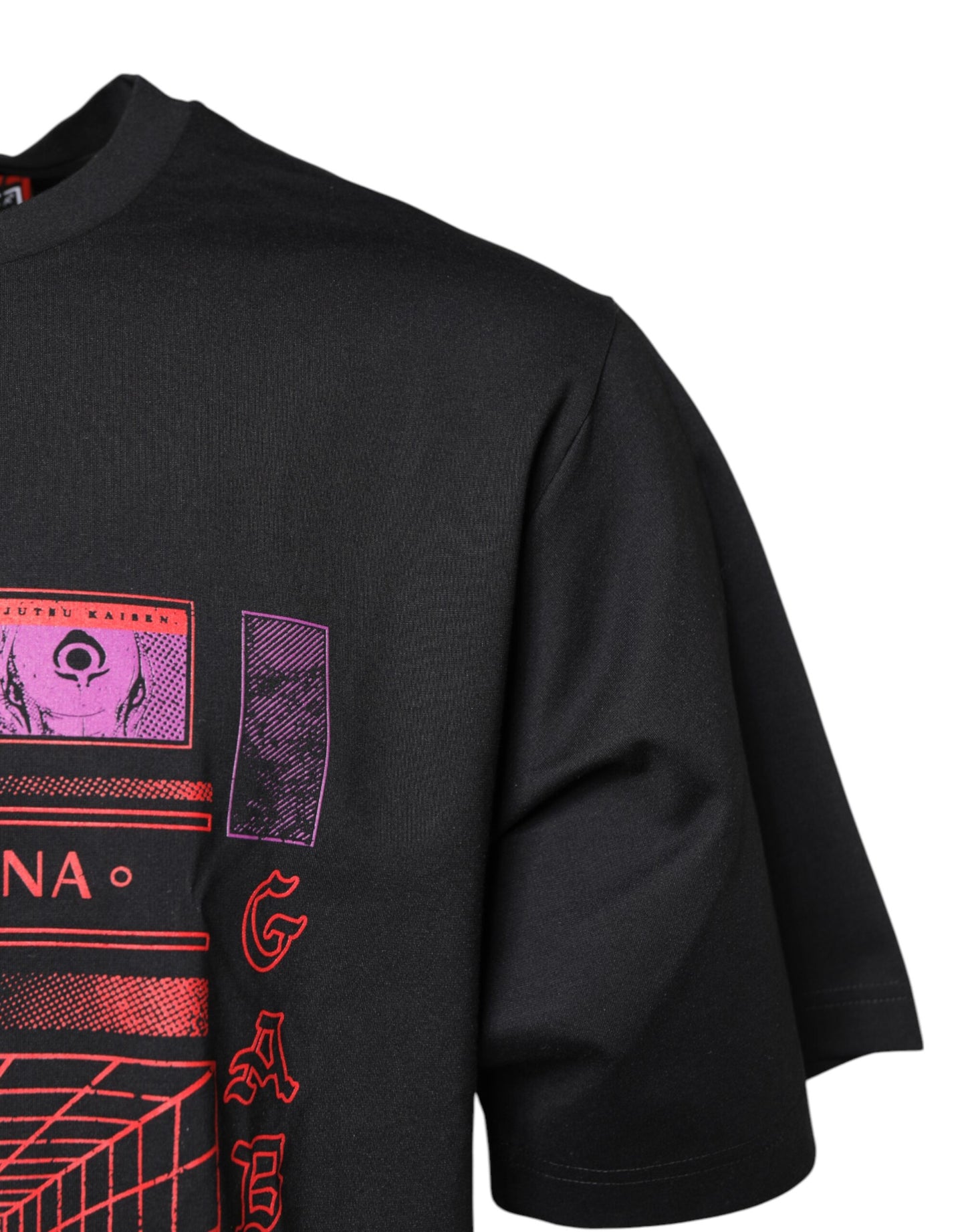 Dolce & Gabbana Black Cotton Graphic Print Crew Neck T-shirt Dolce & Gabbana
