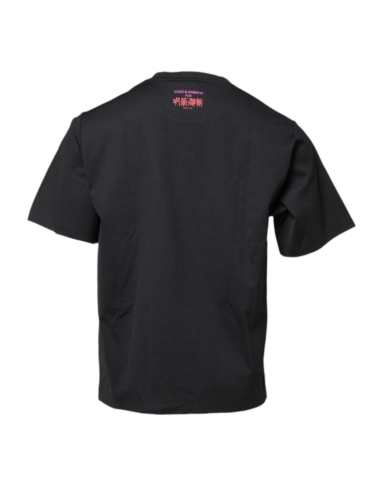 Dolce & Gabbana Black Cotton Graphic Print Crew Neck T-shirt Dolce & Gabbana