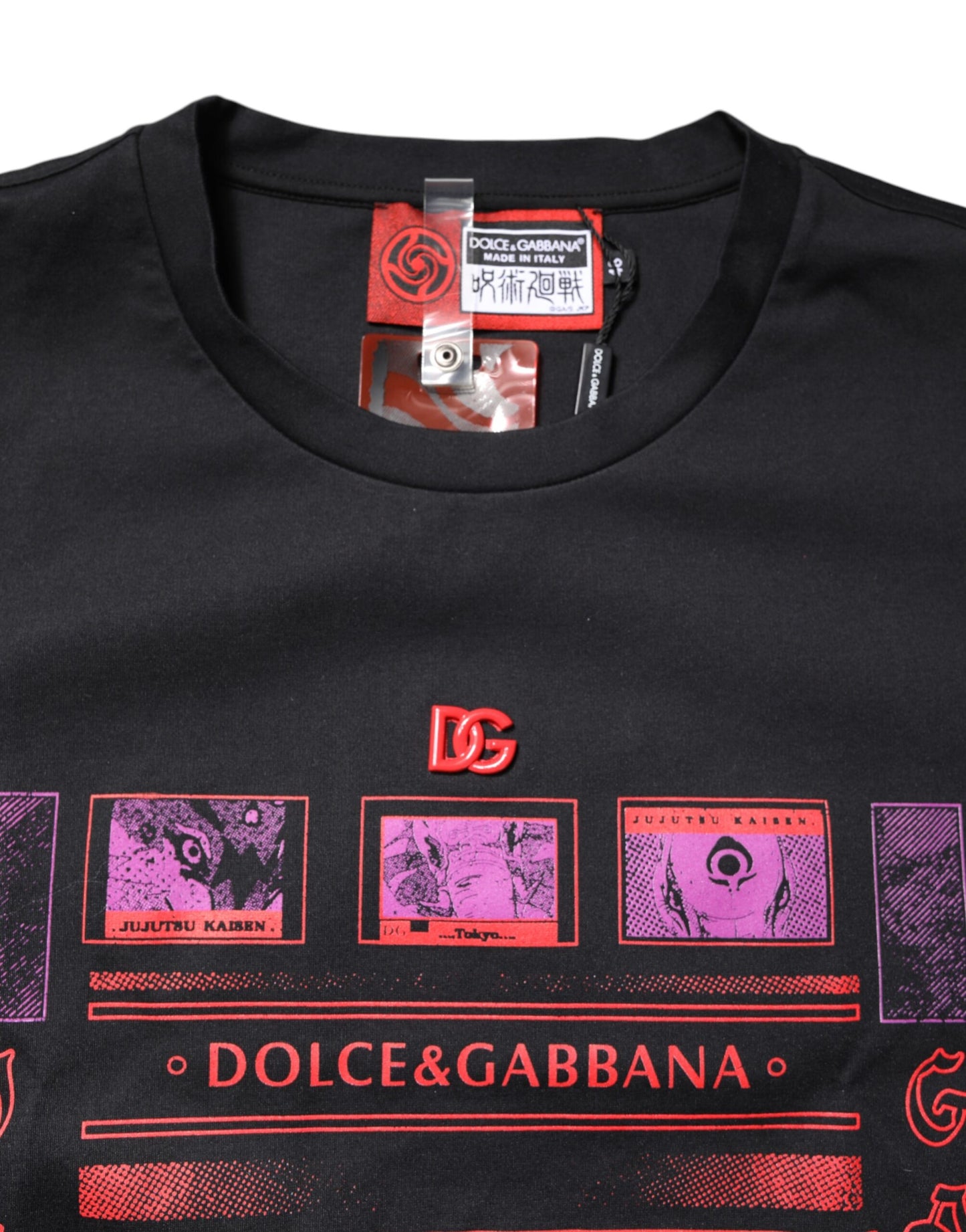 Dolce & Gabbana Black Cotton Graphic Print Crew Neck T-shirt Dolce & Gabbana