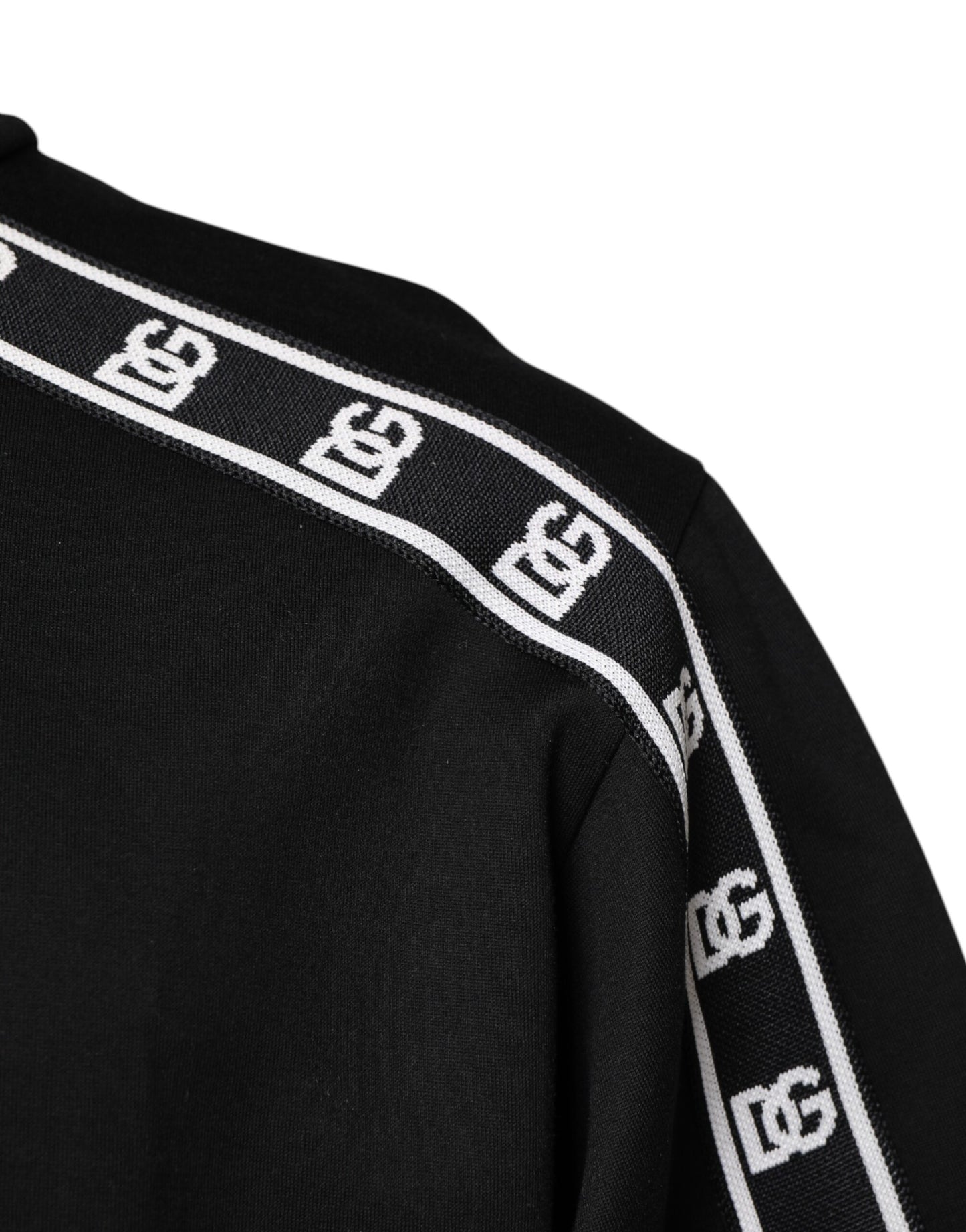 Dolce & Gabbana Black Cotton DG Print Turtleneck T-shirt Dolce & Gabbana