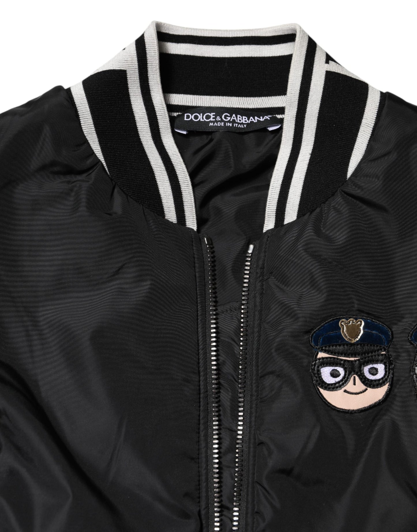 Dolce & Gabbana Black Nylon #DGFamily Full Zip Bomber Jacket Dolce & Gabbana