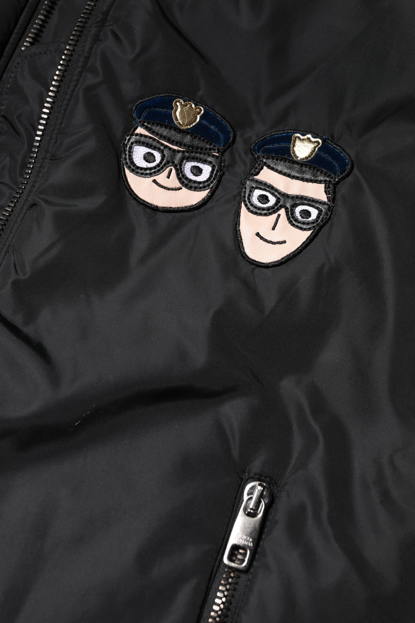 Dolce & Gabbana Black Nylon #DGFamily Full Zip Bomber Jacket Dolce & Gabbana