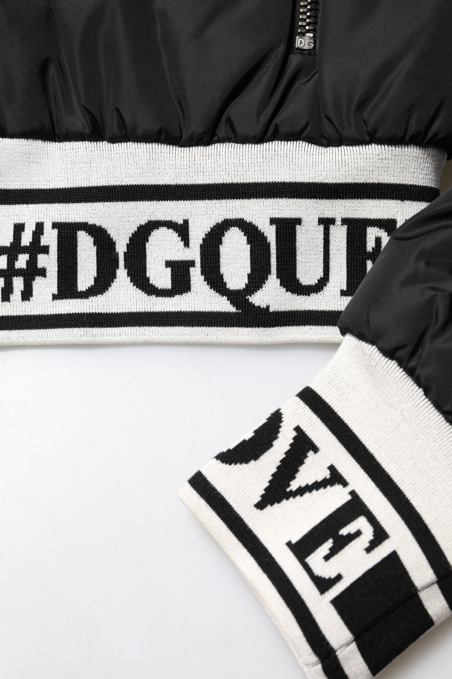 Dolce & Gabbana Black Nylon #DGFamily Full Zip Bomber Jacket Dolce & Gabbana