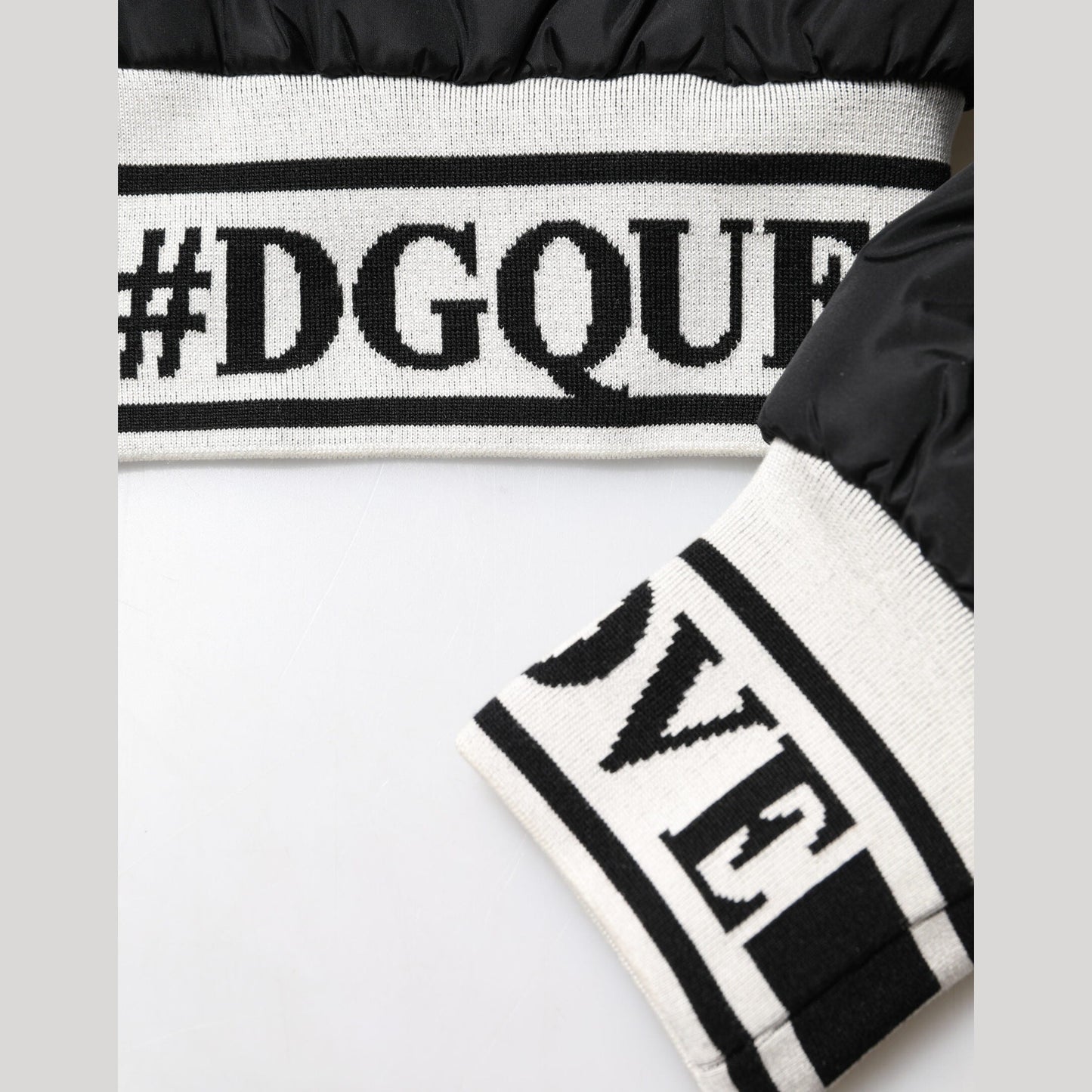 Dolce & Gabbana Black Nylon #DGFamily Full Zip Bomber Jacket