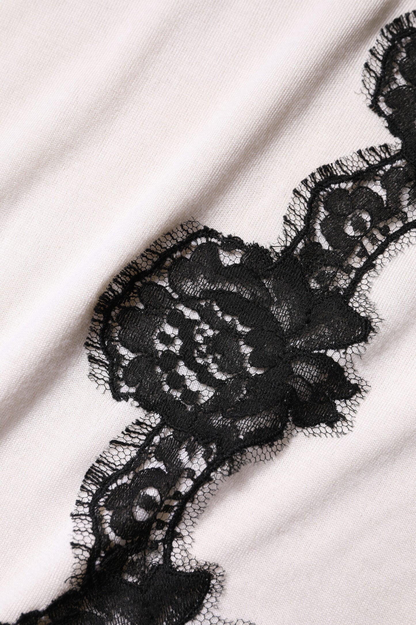 Dolce & Gabbana White Cashmere Floral Lace Detailing Tank Top Dolce & Gabbana