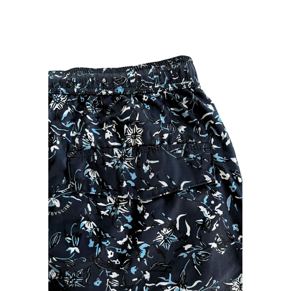 Trussardi Beachwear Blue Polyester Men Swim Shorts