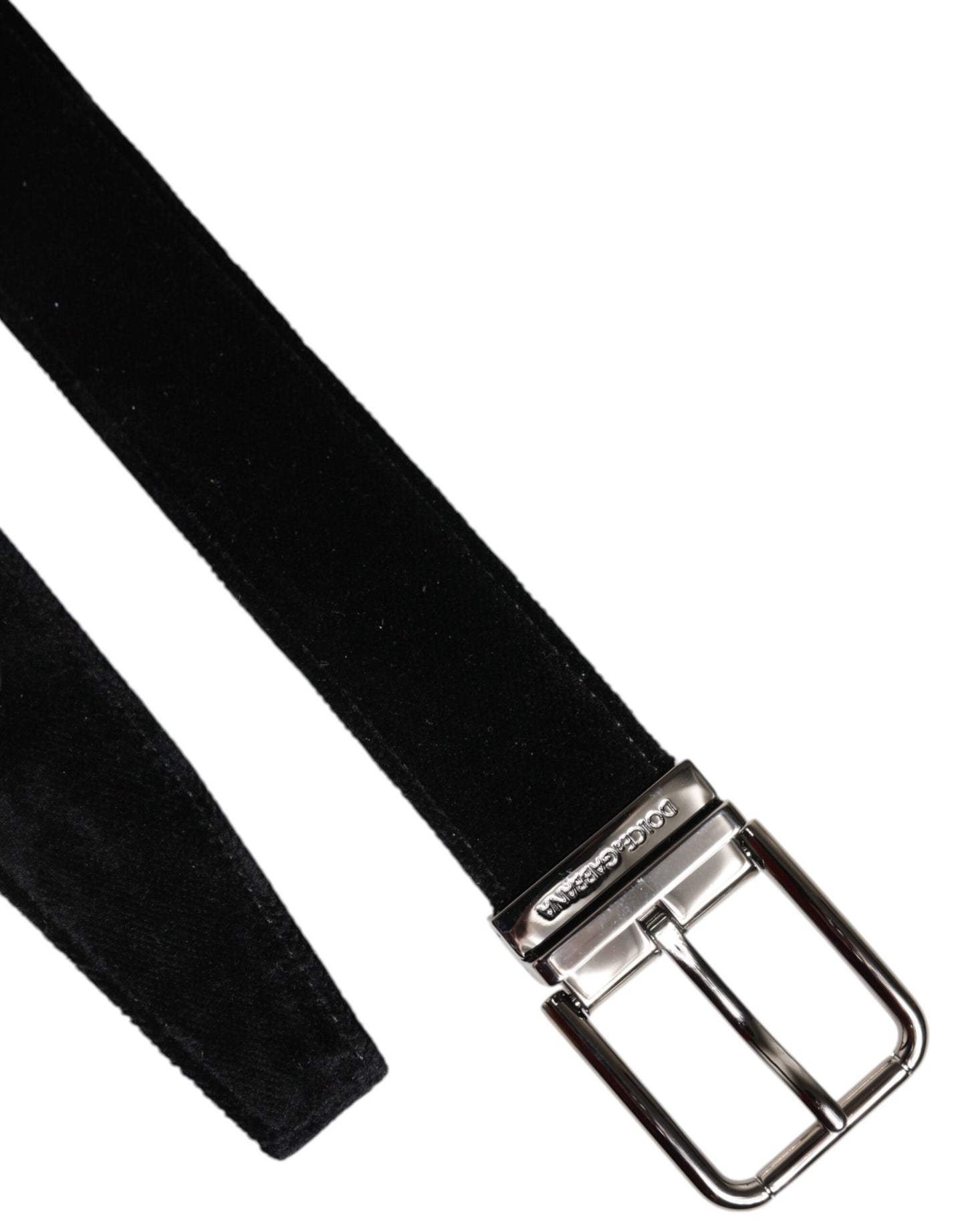 Dolce & Gabbana Black Cotton Silver Metal Buckle Belt Dolce & Gabbana