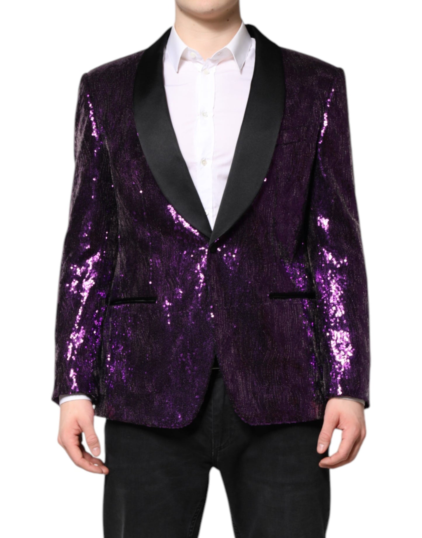 Dolce & Gabbana Purple SICILIA Sequin Embellish Coat Jacket Dolce & Gabbana