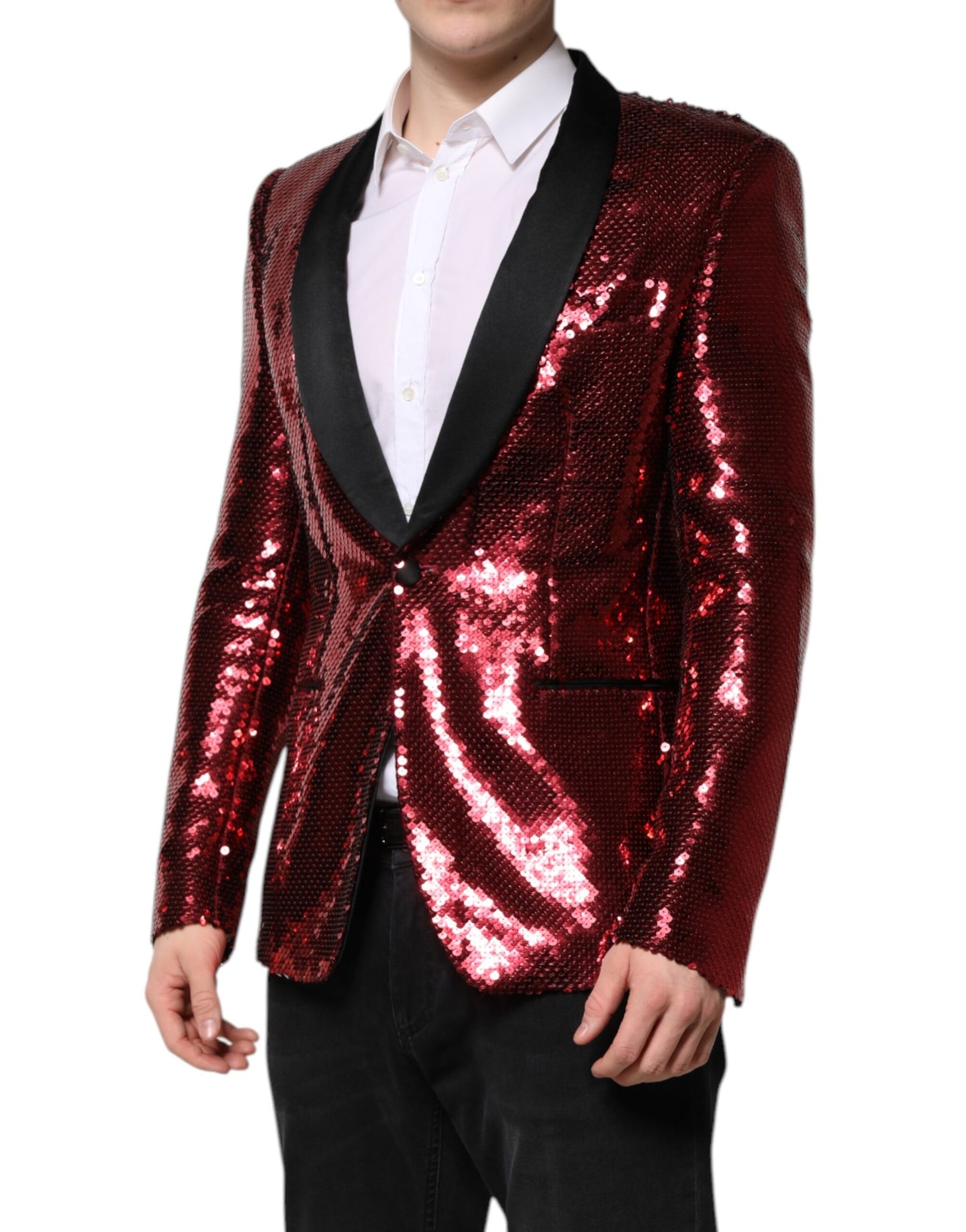 Dolce & Gabbana Red SICILIA Sequin Embellish Blazer Jacket Dolce & Gabbana