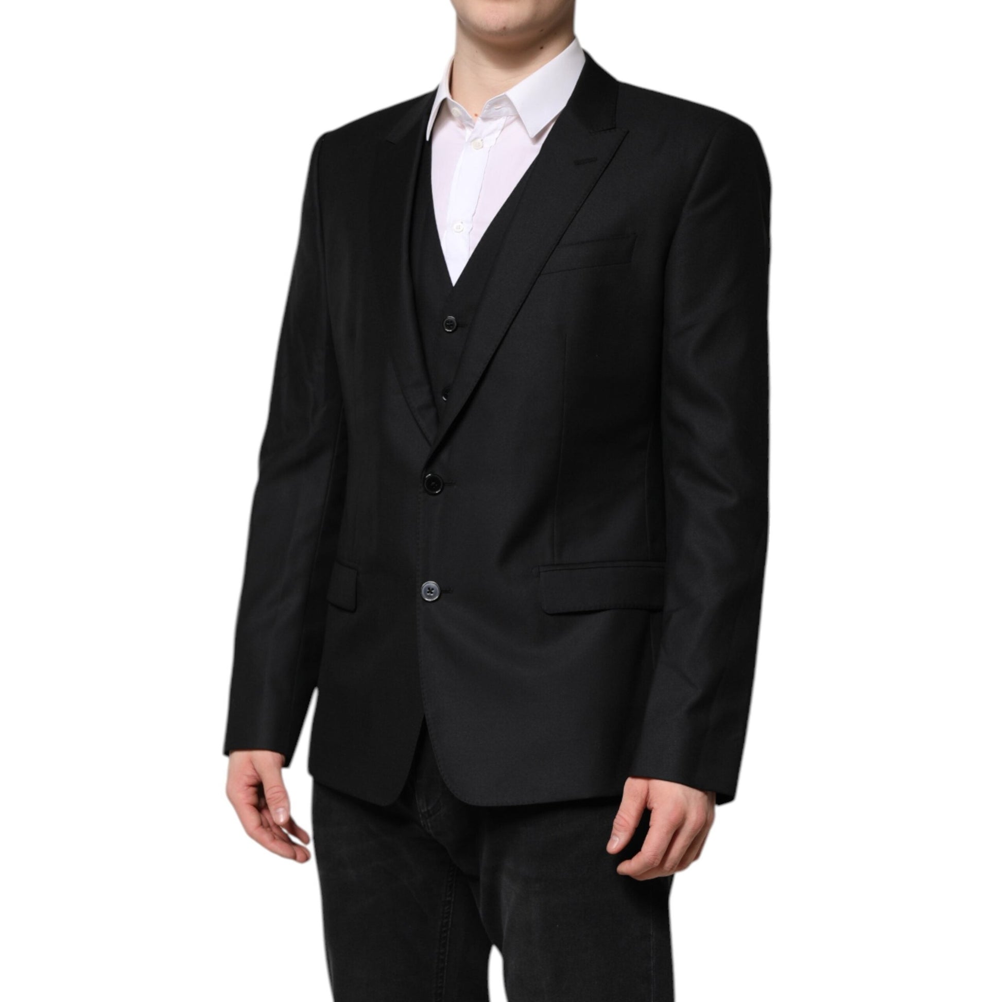 Dolce & Gabbana Black Single Breasted Suit 2 Piece Jacket Dolce & Gabbana