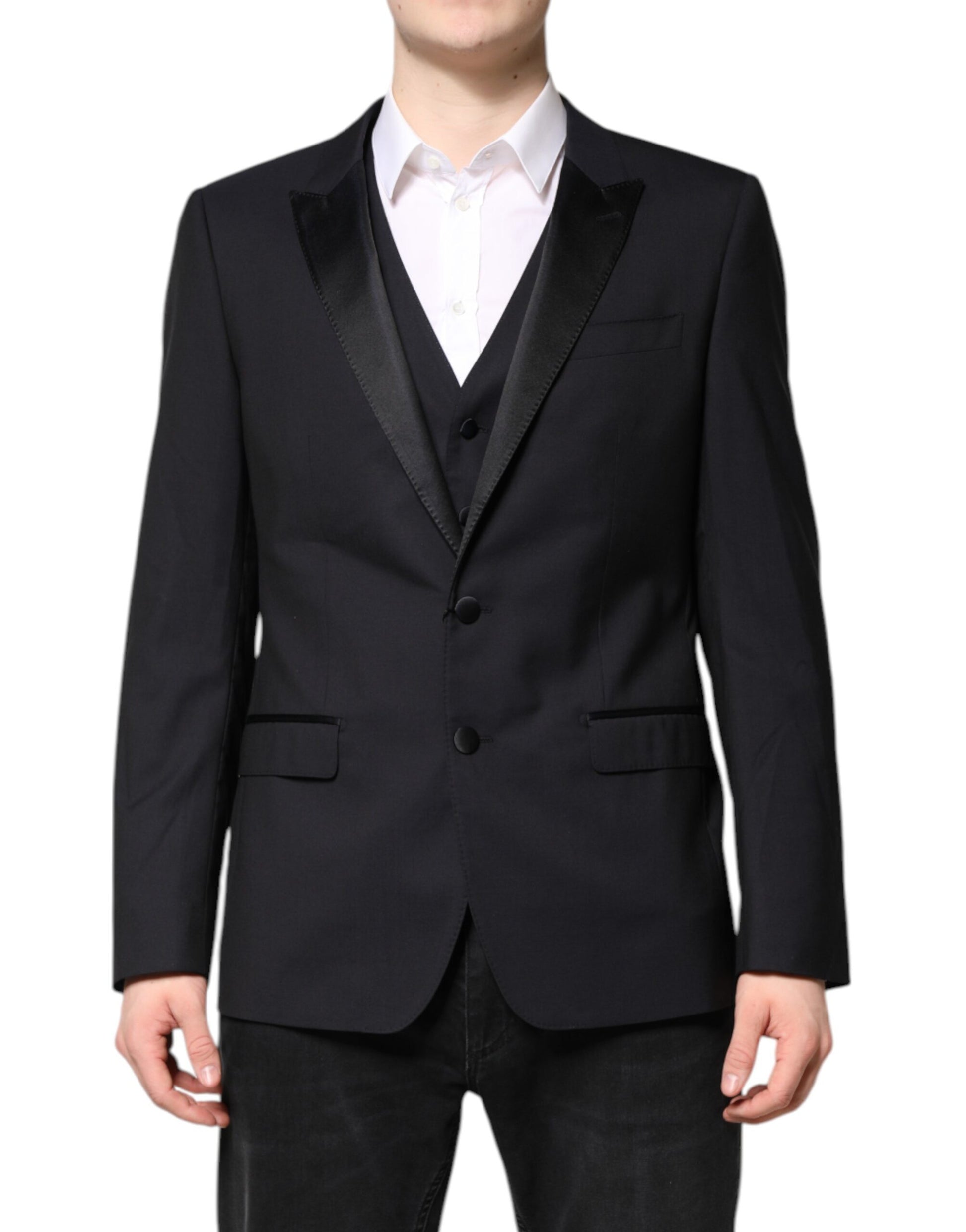 Dolce & Gabbana Dark Blue MARTINI Wool Suit 2 Piece Jacket Dolce & Gabbana
