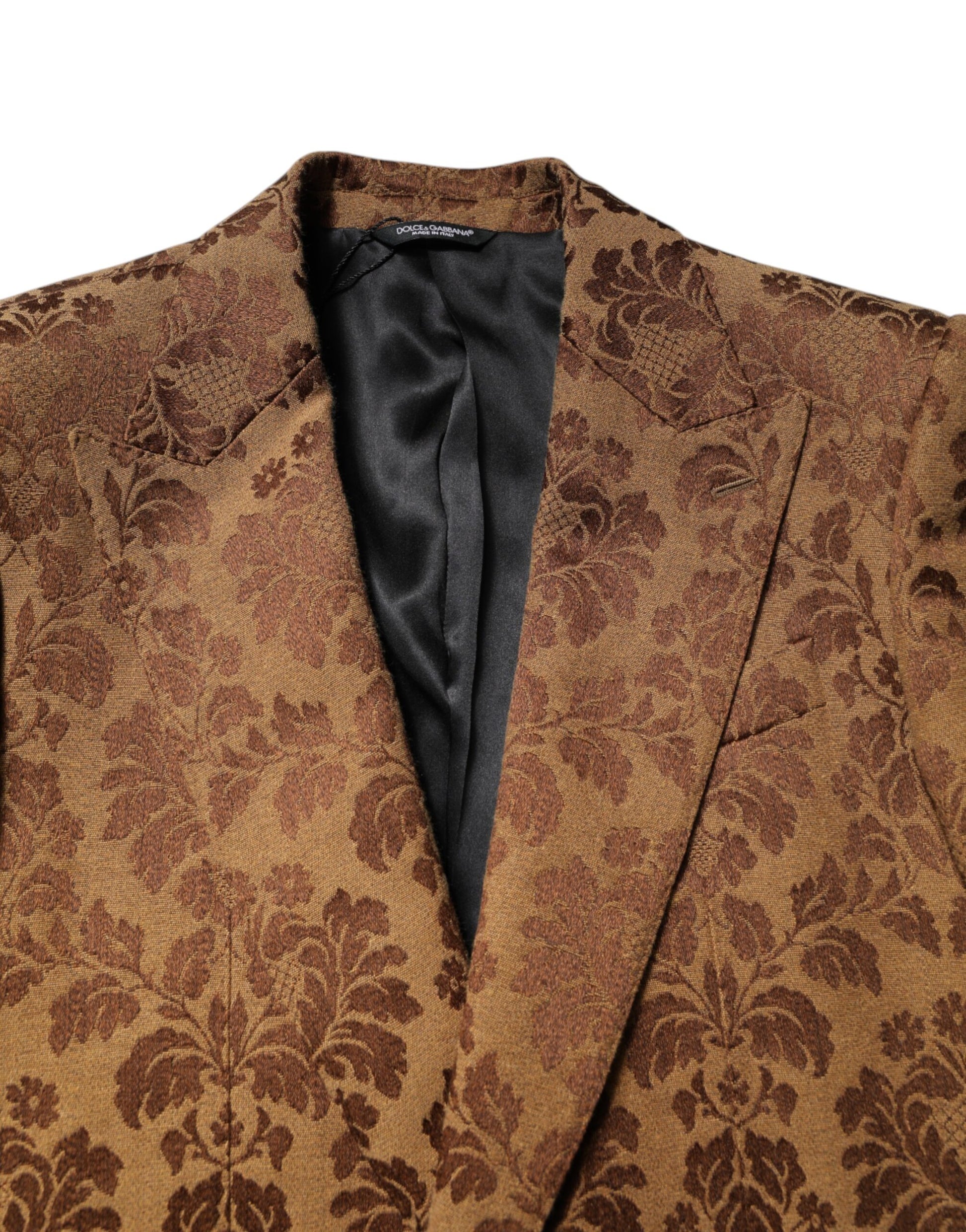 Dolce & Gabbana Brown Floral Jacquard SICILIA 2 Piece Suit Dolce & Gabbana
