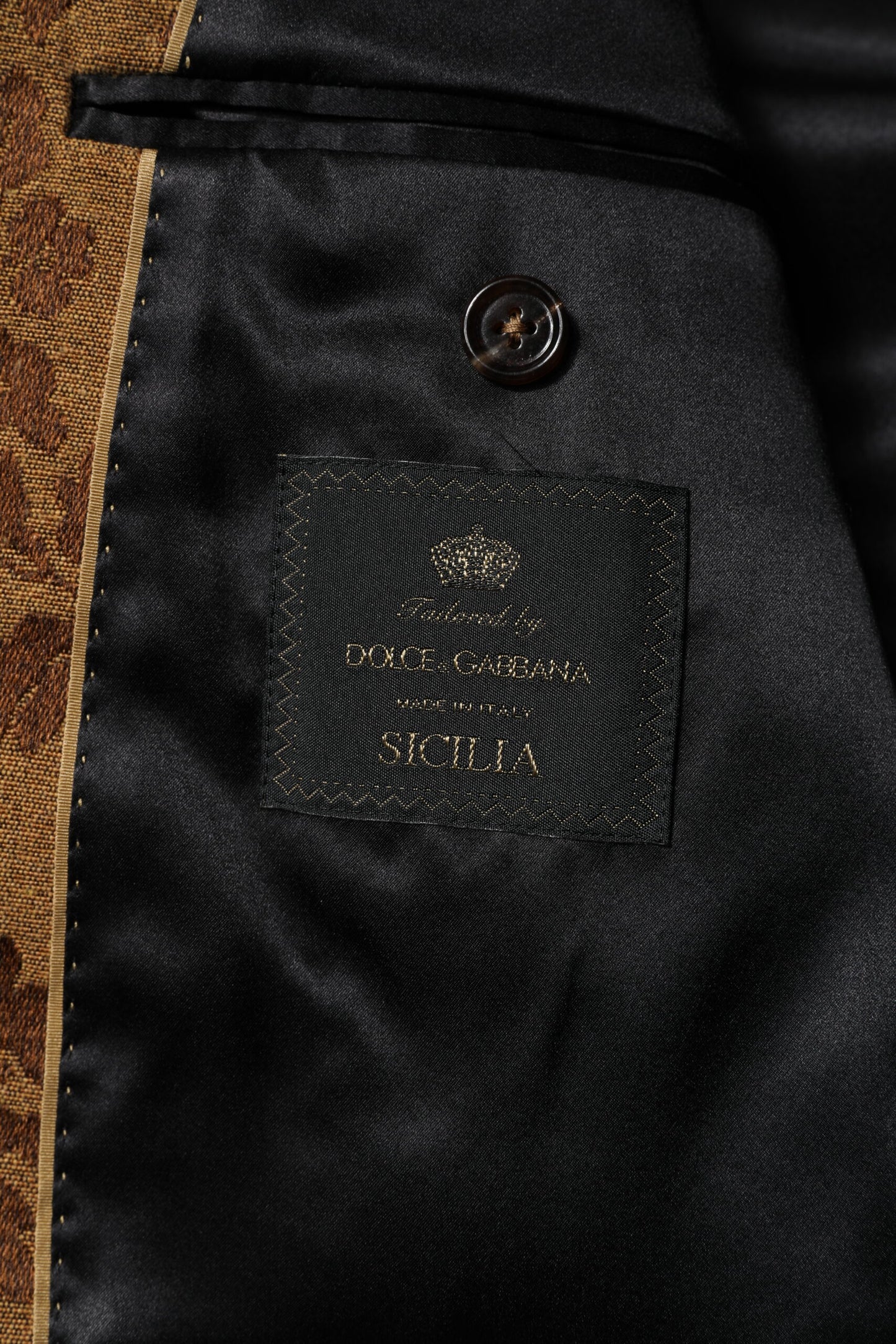 Dolce & Gabbana Brown Floral Jacquard SICILIA 2 Piece Suit Dolce & Gabbana
