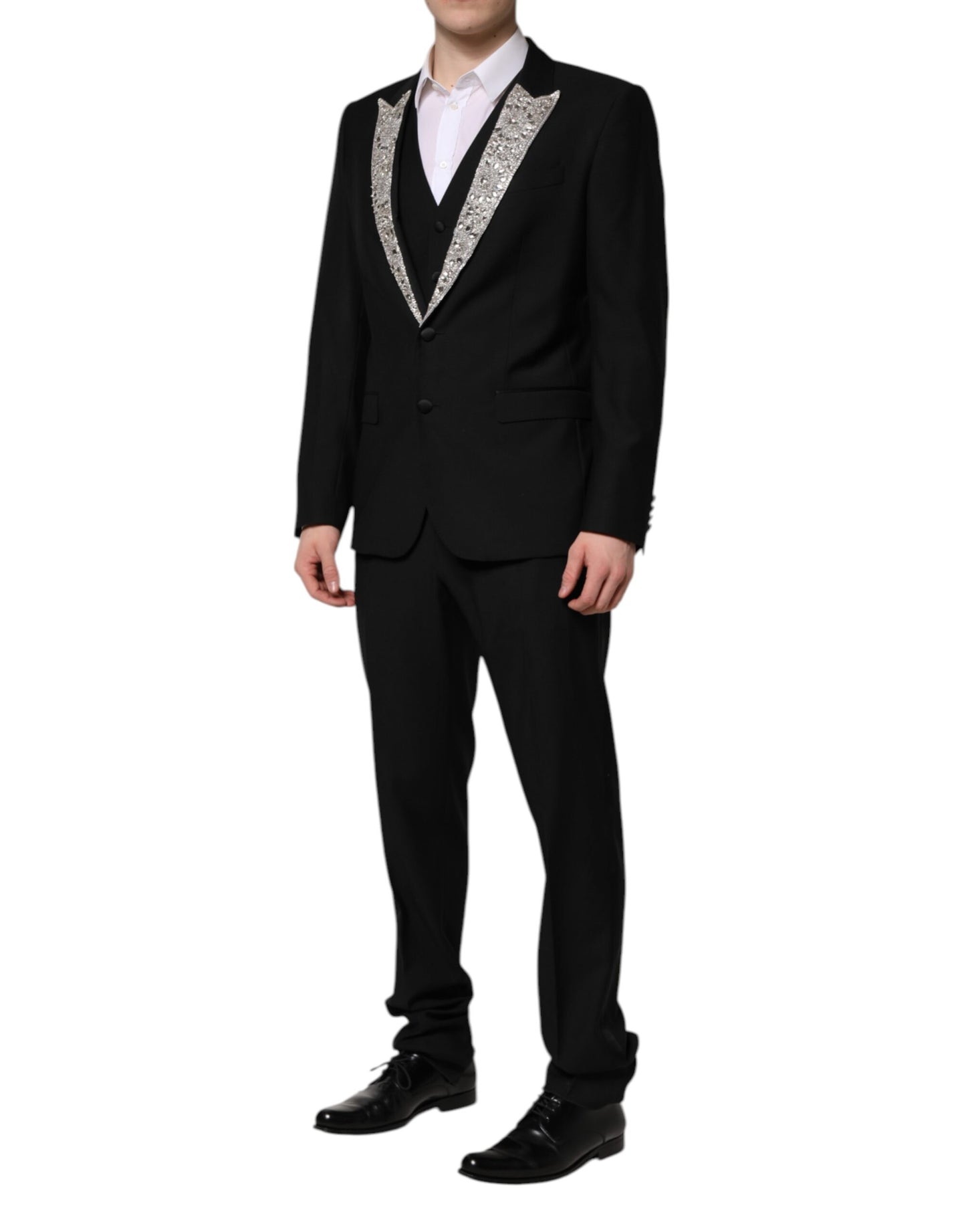 Dolce & Gabbana Black MARTINI Crystal Embellished 3 Pc Suit Dolce & Gabbana