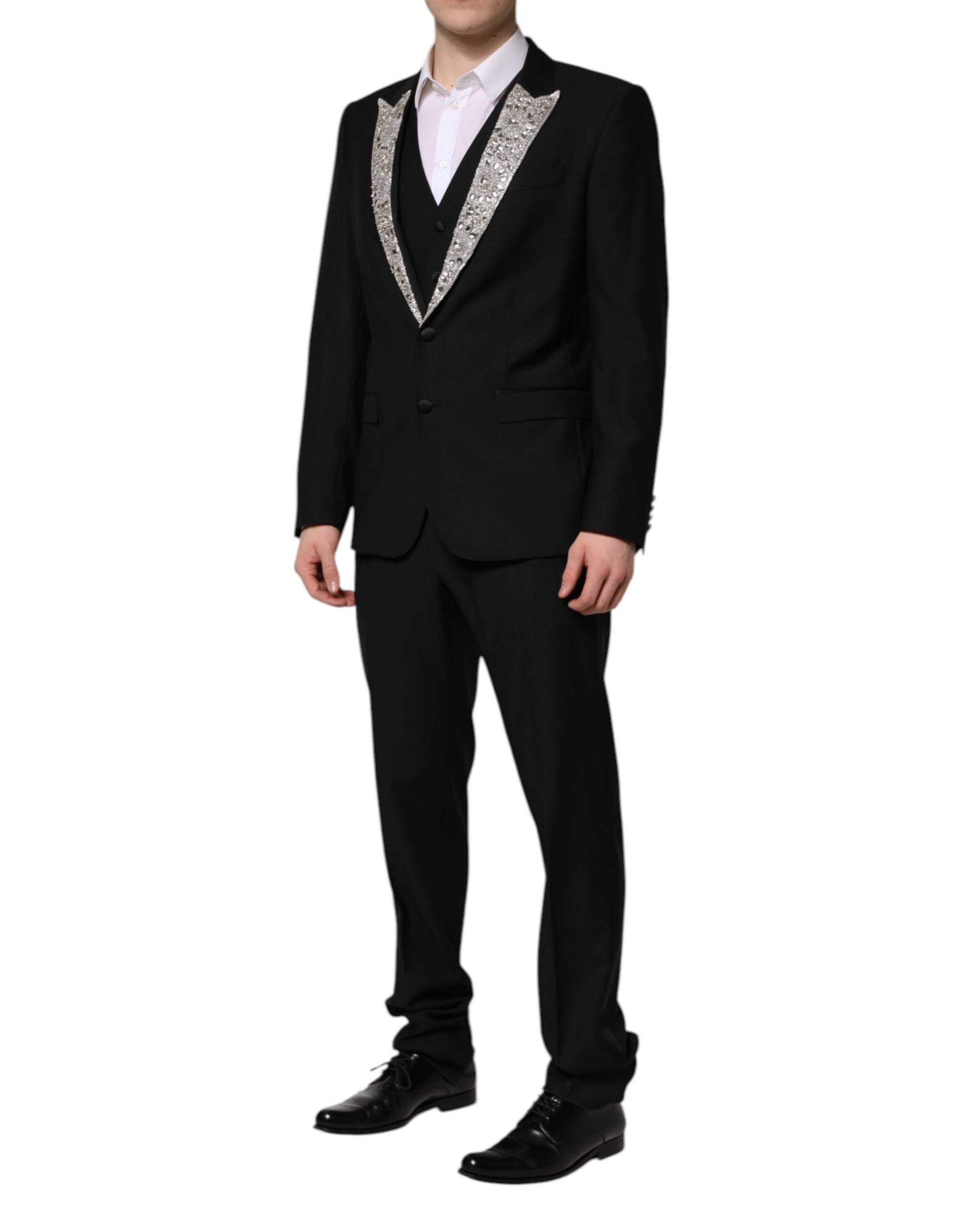 Dolce & Gabbana Black MARTINI Crystal Embellished 3 Pc Suit Dolce & Gabbana