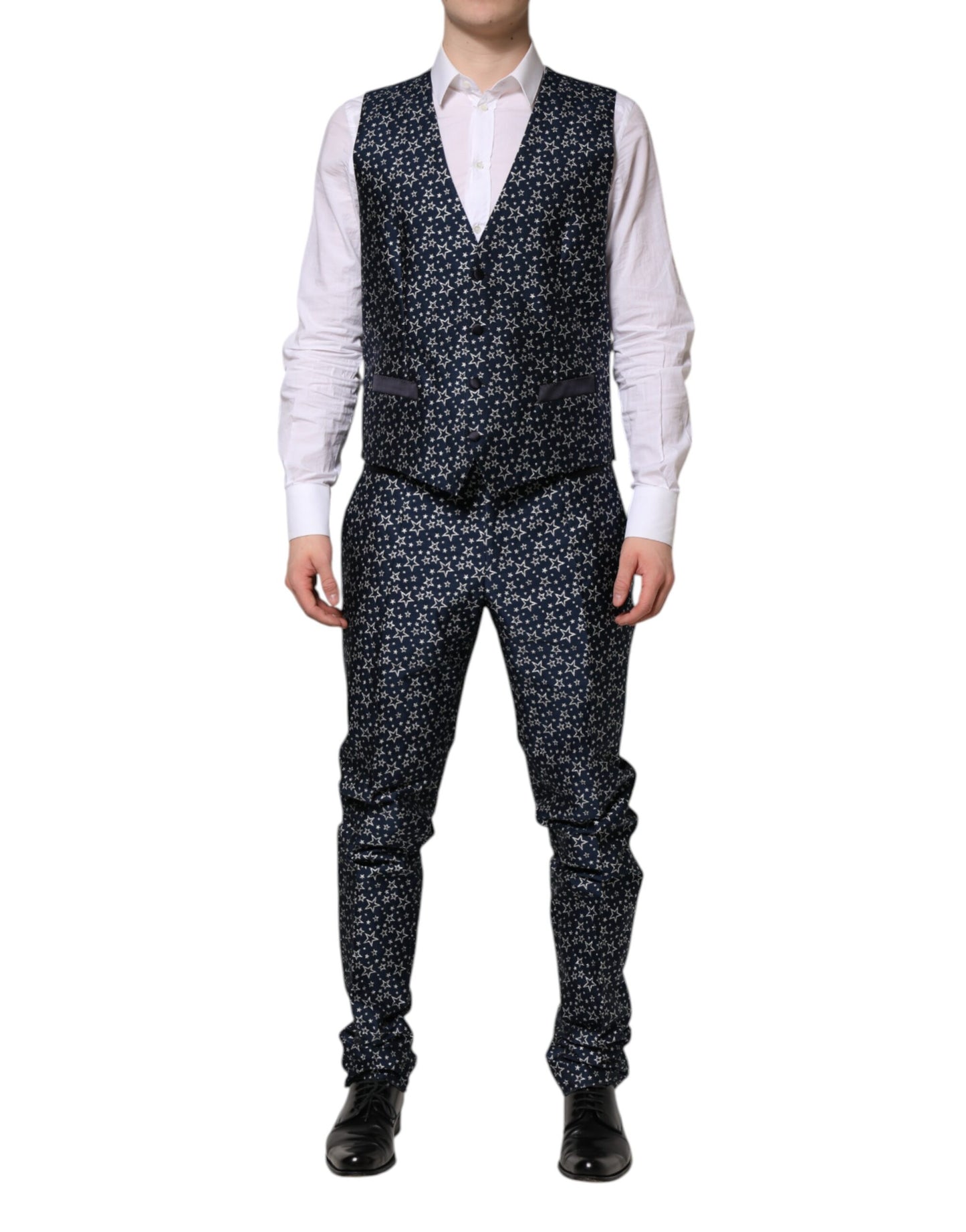 Dolce & Gabbana Blue MARTINI Star Jacquard 3 Piece Suit Dolce & Gabbana