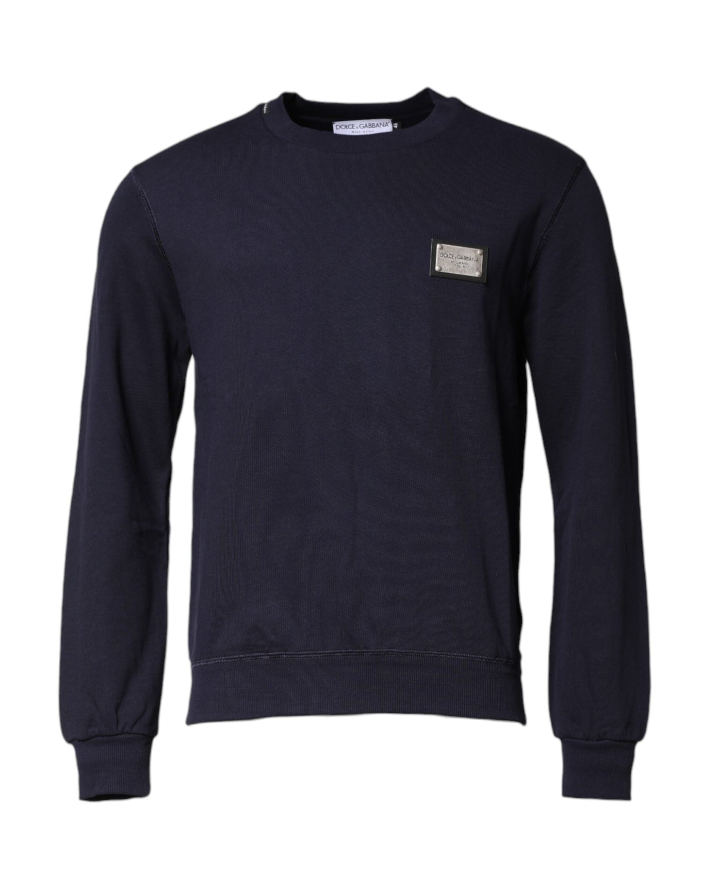 Dolce & Gabbana Dark Blue Logo Crew Neck Pullover Sweater Dolce & Gabbana