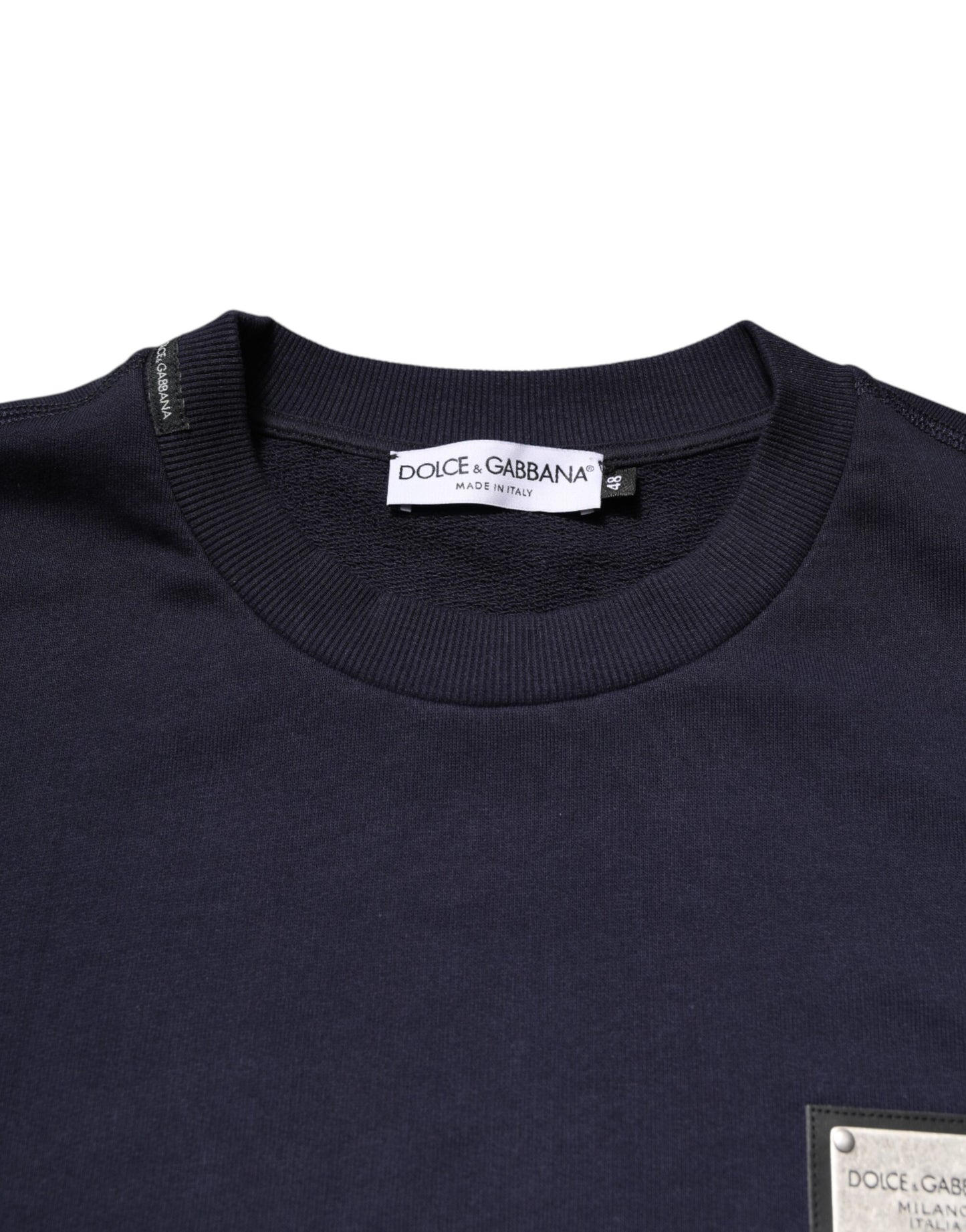 Dolce & Gabbana Dark Blue Logo Crew Neck Pullover Sweater Dolce & Gabbana