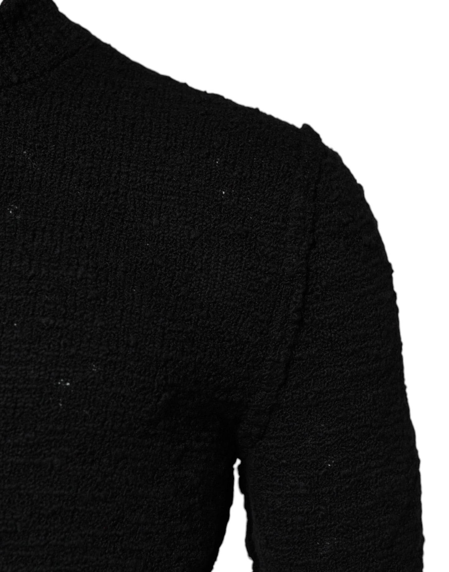Dolce & Gabbana Black Wool Knit Crew Neck Pullover Sweater Dolce & Gabbana