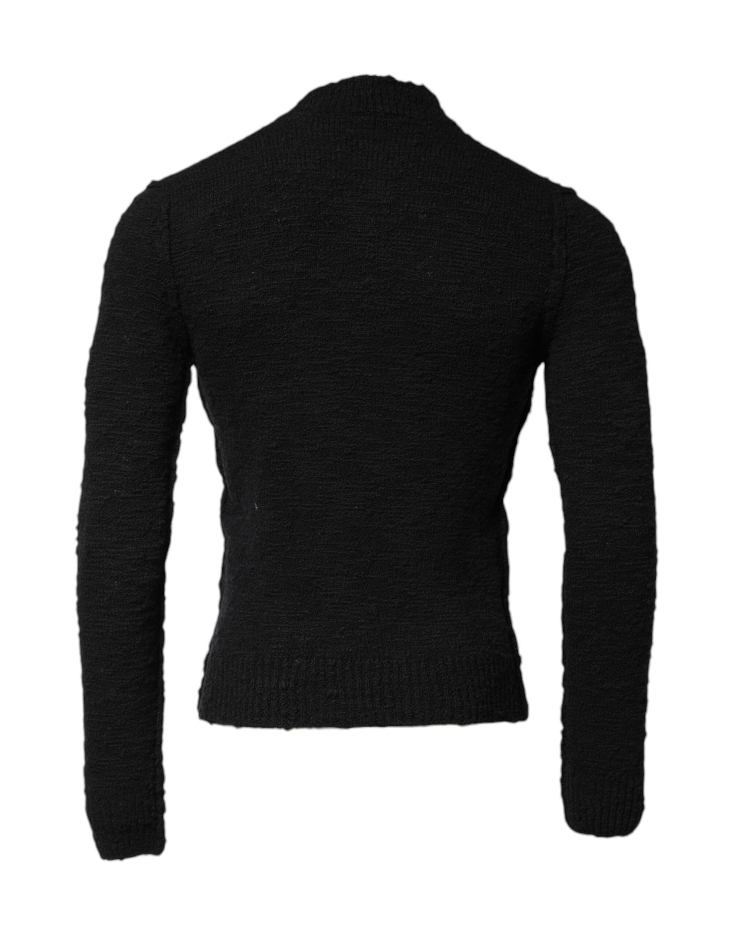 Dolce & Gabbana Black Wool Knit Crew Neck Pullover Sweater Dolce & Gabbana