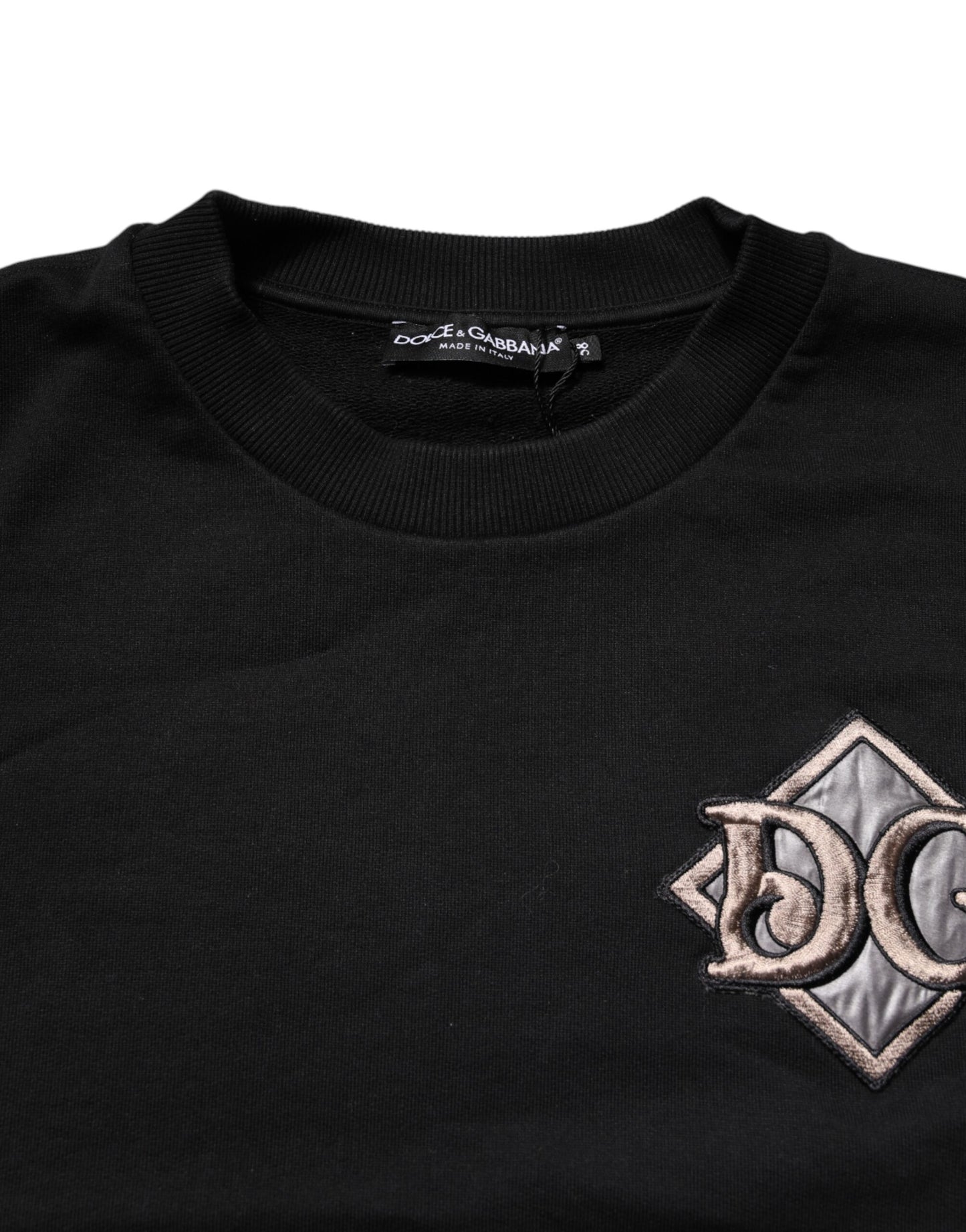 Dolce & Gabbana Black Logo Embroidery Sweatshirt Sweater Dolce & Gabbana
