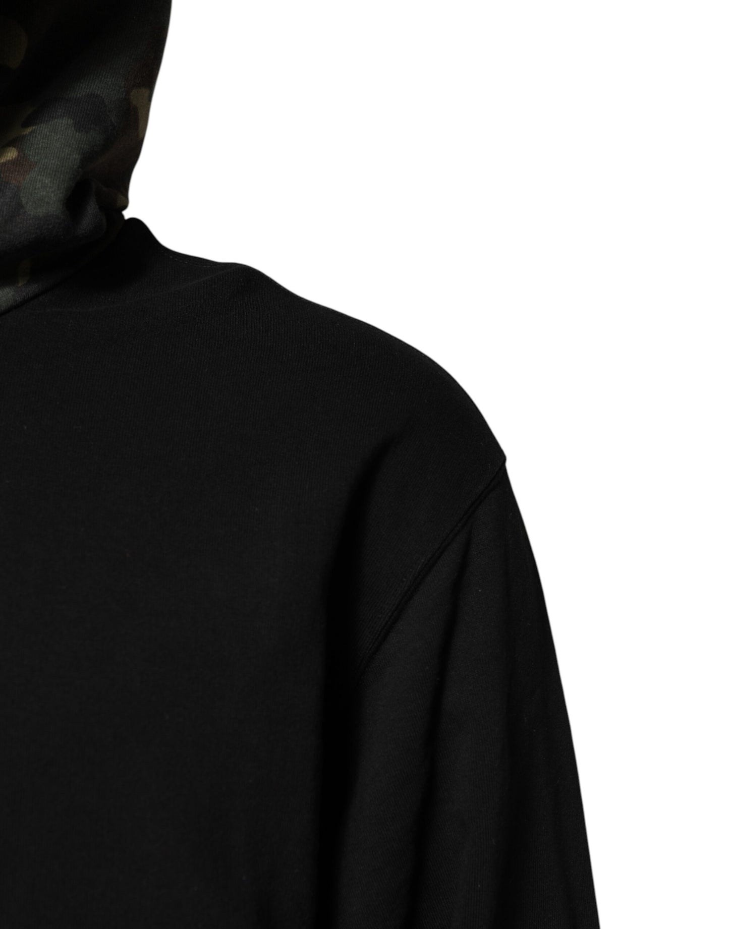 Dolce & Gabbana Black Camouflage Hooded Sweatshirt Sweater Dolce & Gabbana