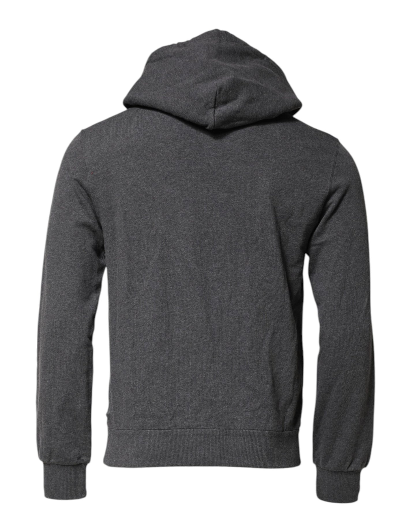 Dolce & Gabbana Gray Logo Patch Hooded Sweatshirt Sweater Dolce & Gabbana