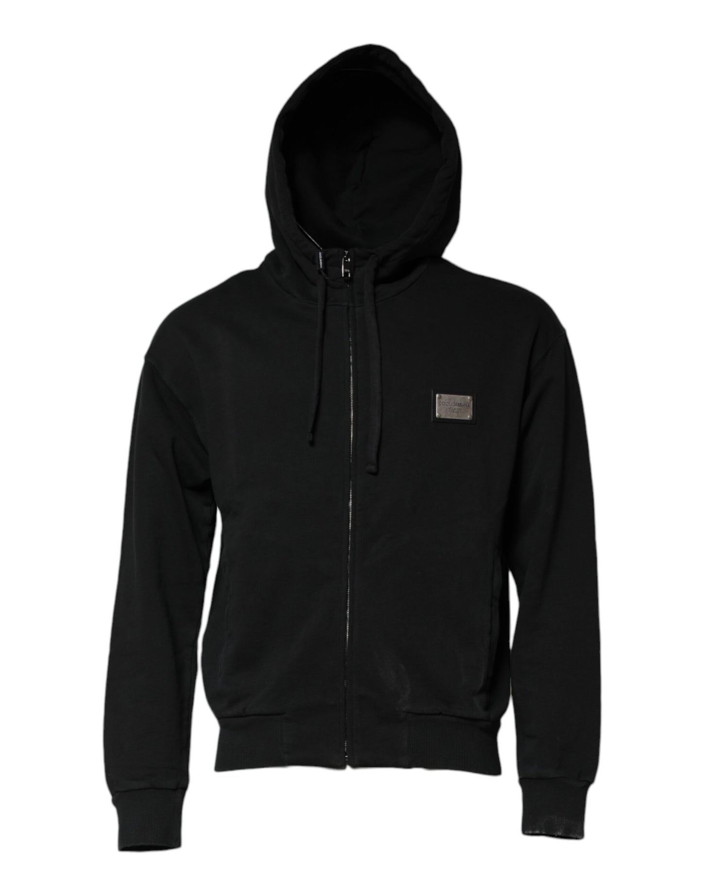Dolce & Gabbana Black Logo Full Zip Hooded Men Sweatshirt Sweater Dolce & Gabbana